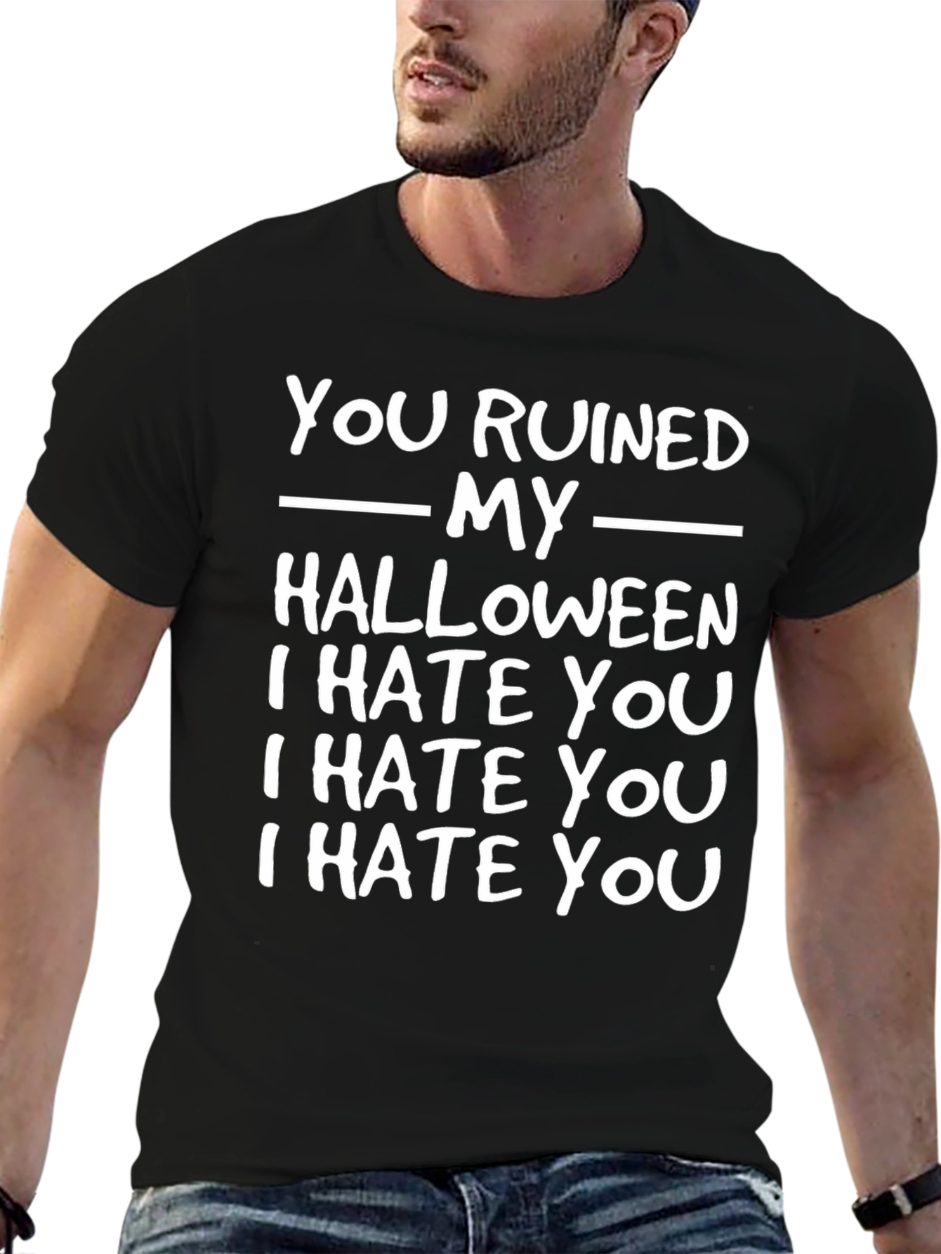 Black Funny Halloween Ruined T-Shirt view 6
