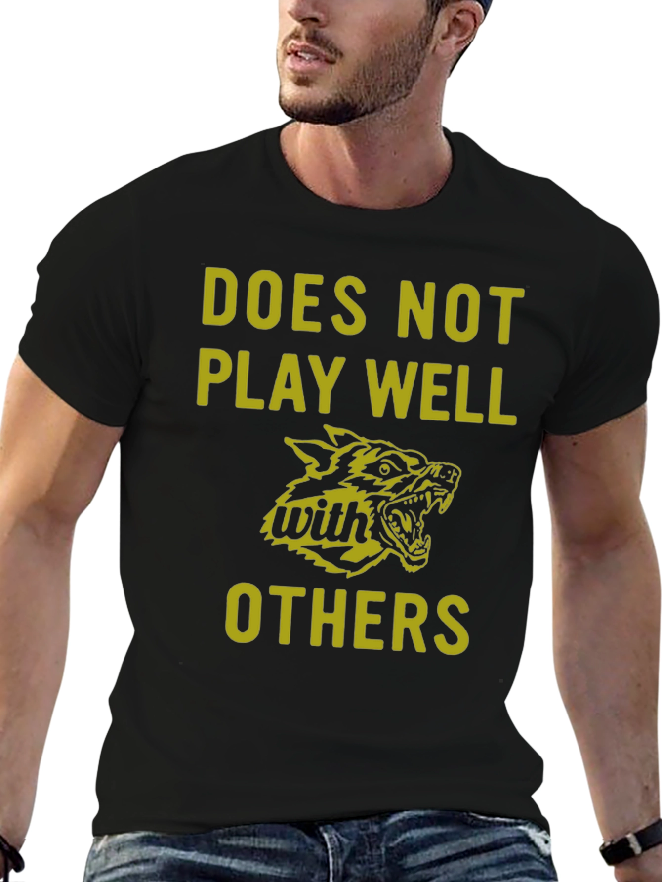 Black Does Not Play Well With Others Graphic Tee view 6