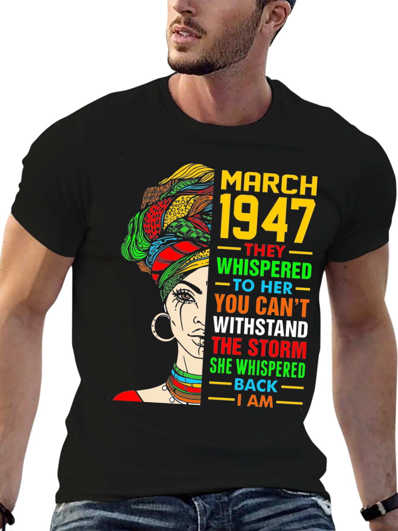 Black March 1947 Black Woman T-Shirt view 6