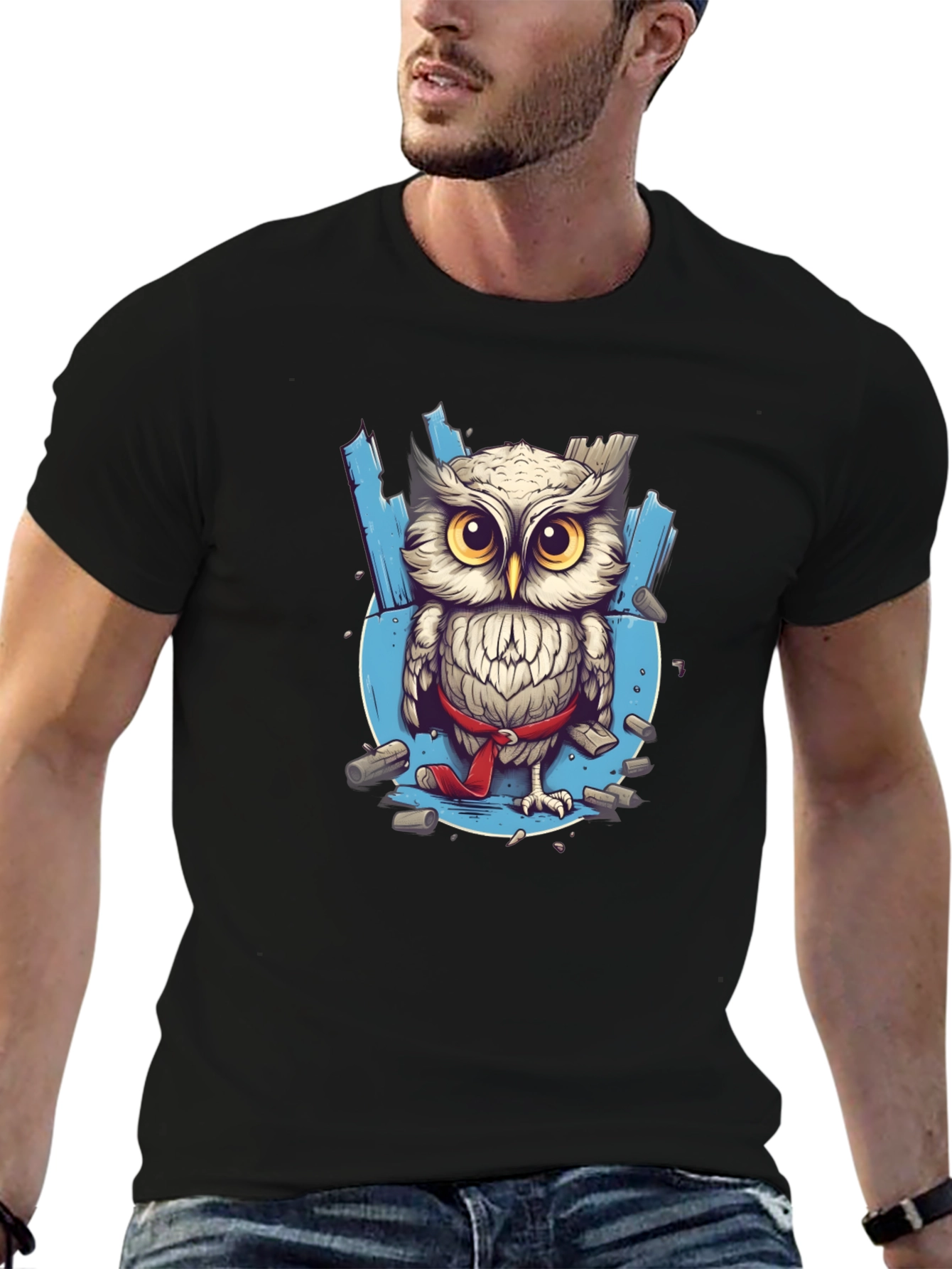 Black Owl Karate Kid T-Shirt view 6