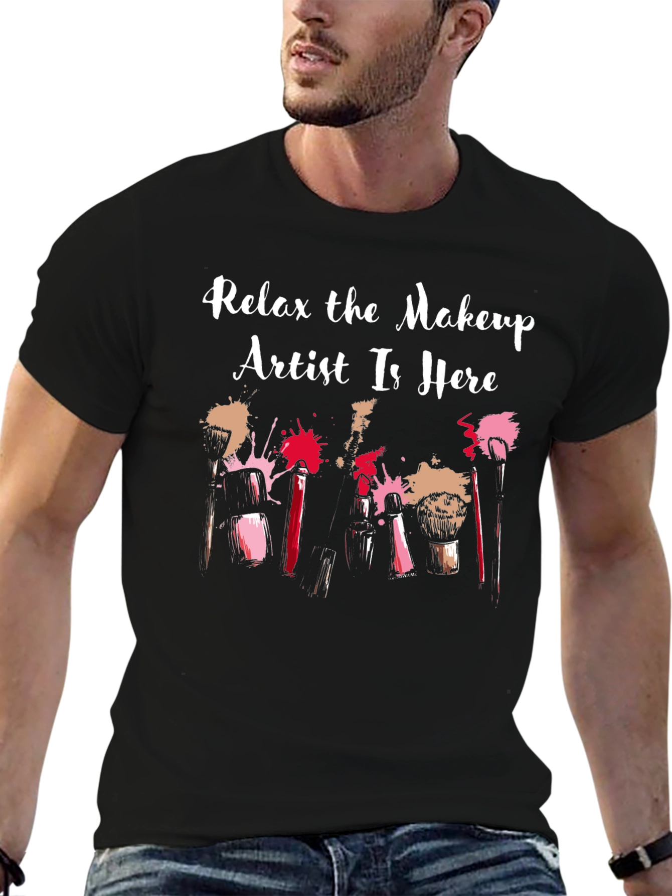 Black Makeup Artist Tee - Relax, I'm Here view 6