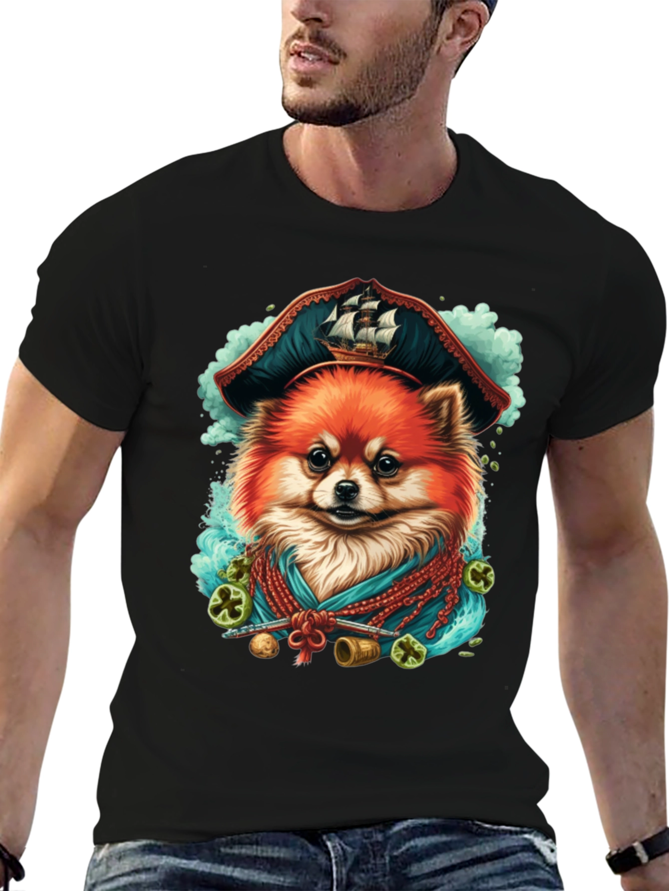 Pirate Dog T-Shirt - Pomeranian Pirate - 6