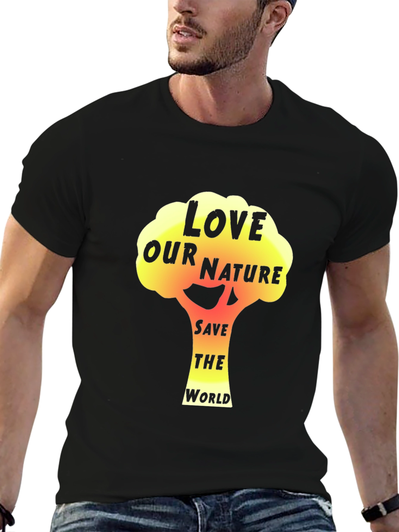 Black Love Nature Save World Graphic T-Shirt view 6