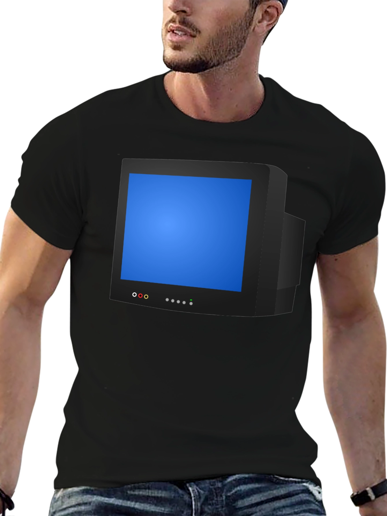 Black Retro TV Graphic Tee - Nostalgic Style view 6