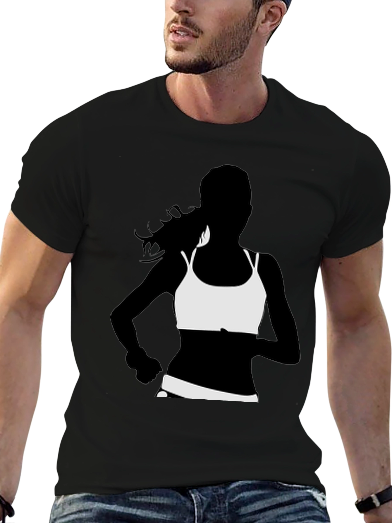 Black Running Woman Graphic Tee - Black view 6