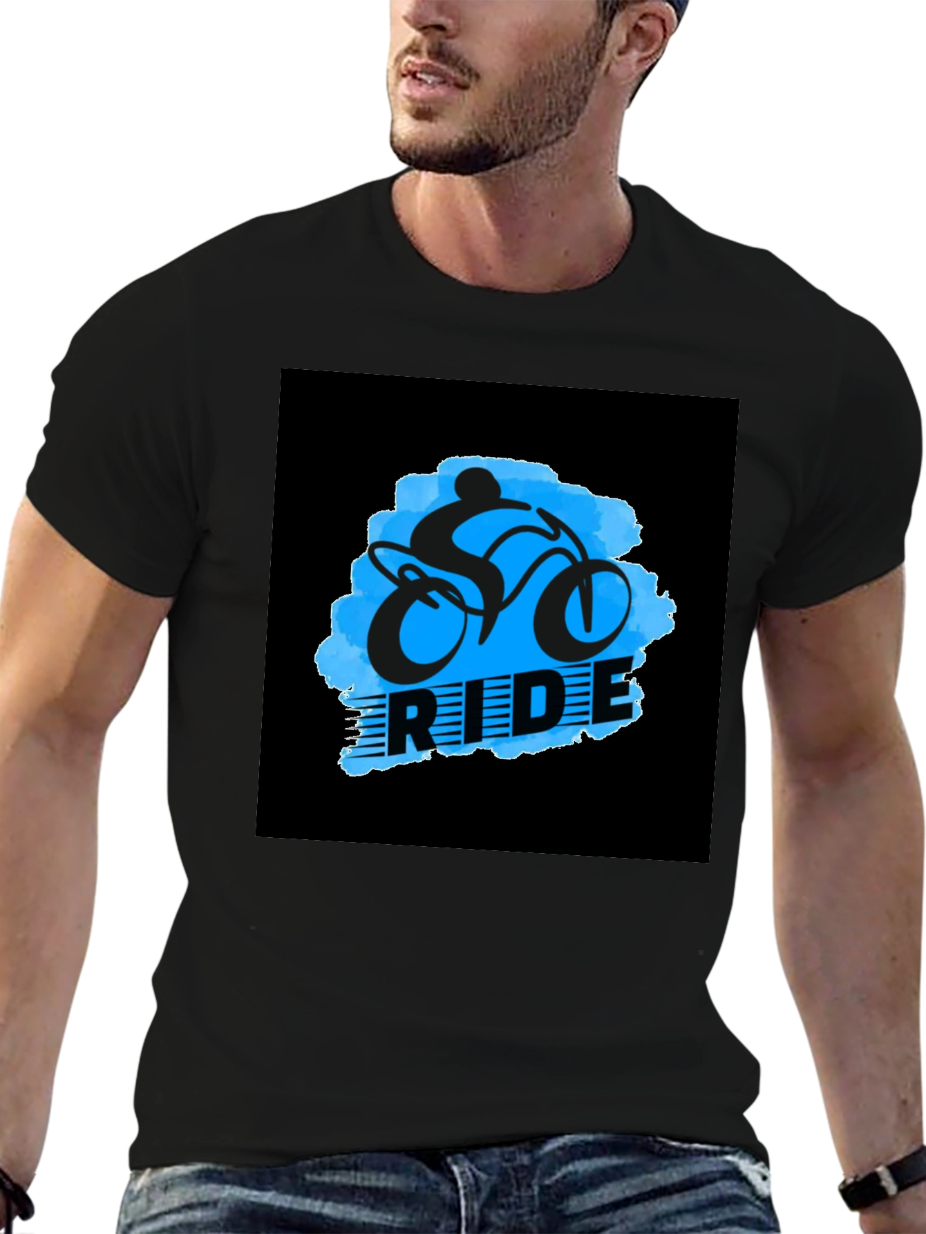 Black Ride Graphic Black T-Shirt view 6
