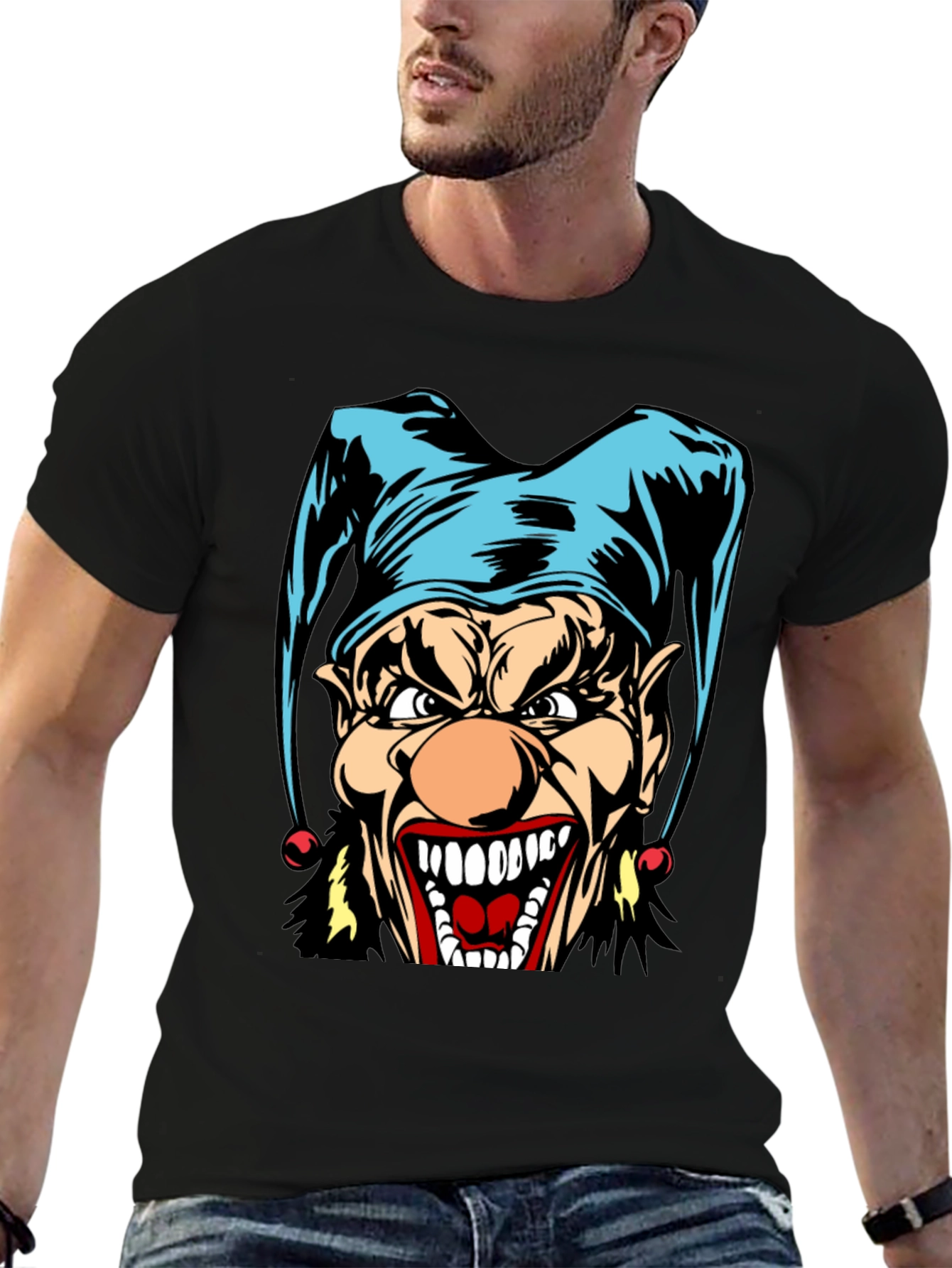 Black Evil Jester Graphic Tee view 6