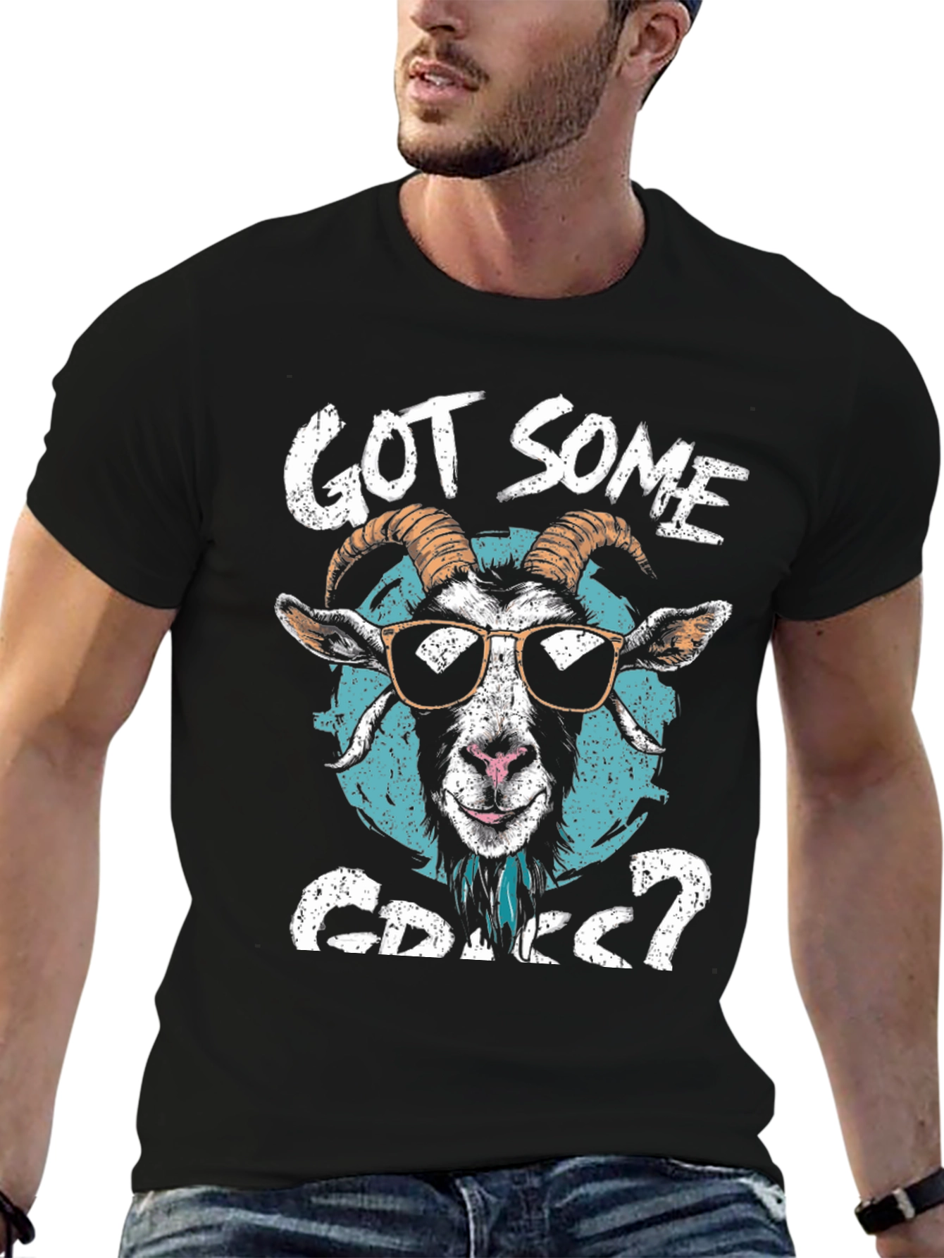 Black Got Some Grass? Goat Graphic Tee view 6