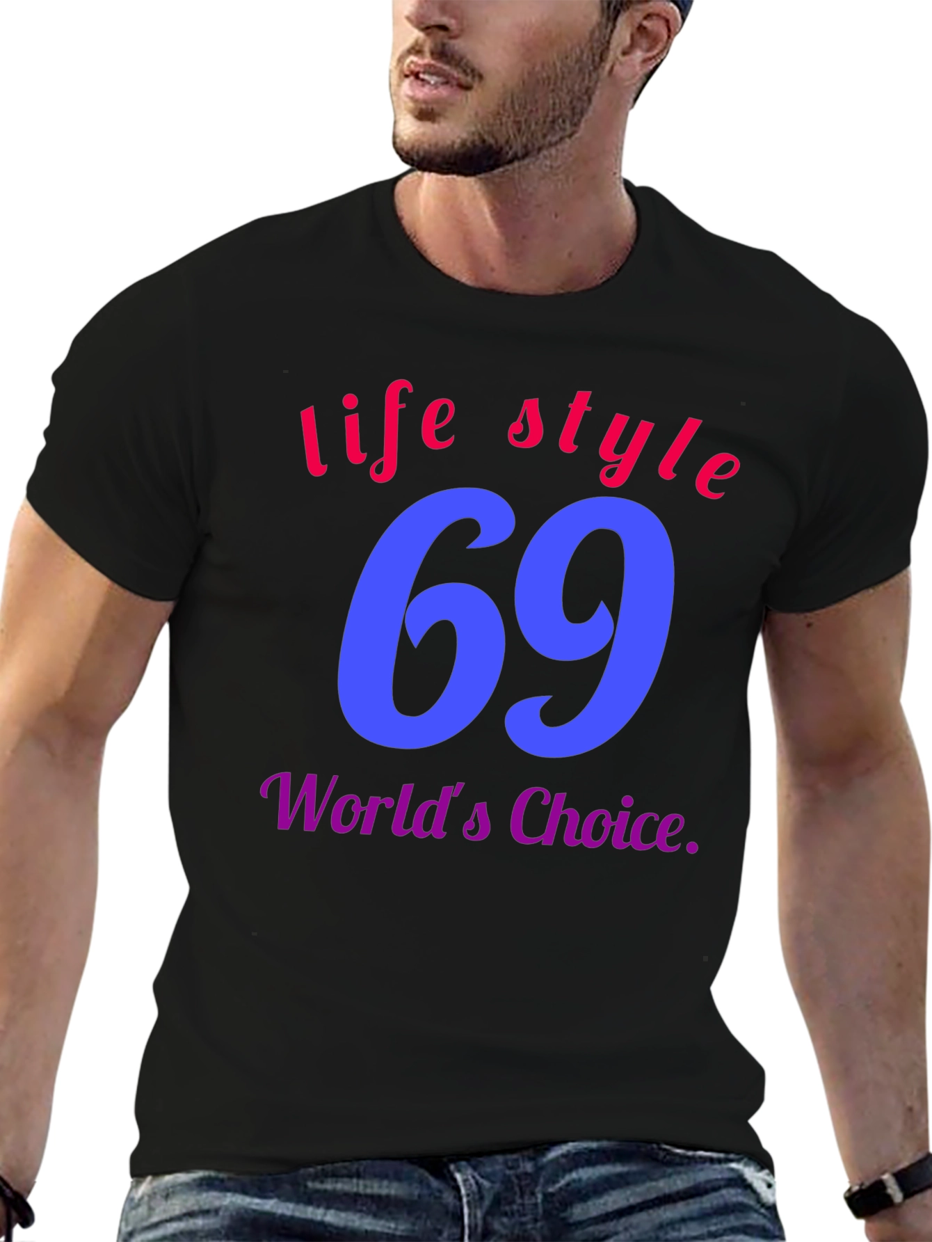 Black Lifestyle 69 T-Shirt - World's Choice view 6