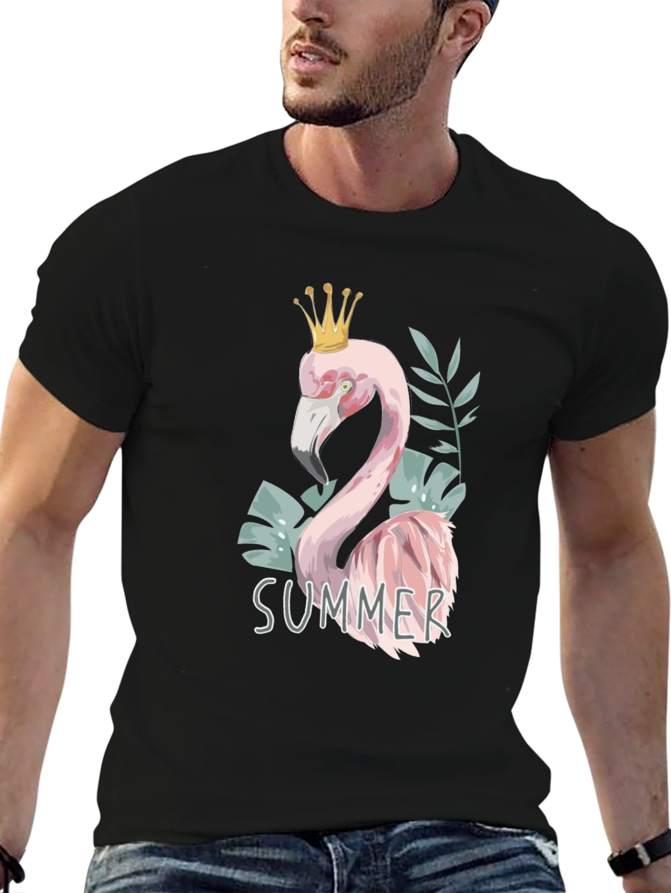 Black Summer Flamingo Tee view 6