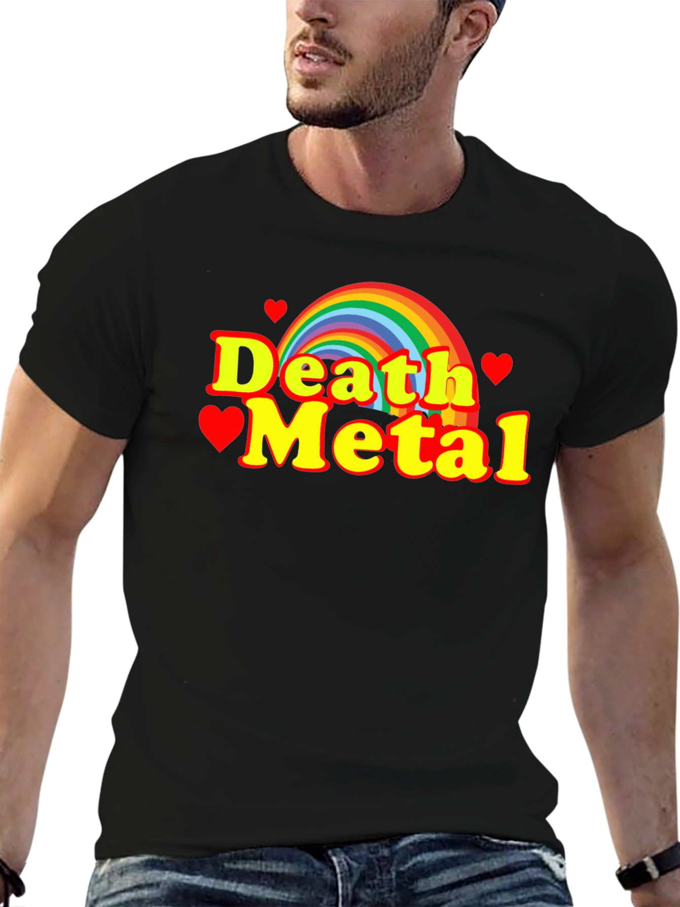 Black Rainbow Death Metal Graphic Tee view 6