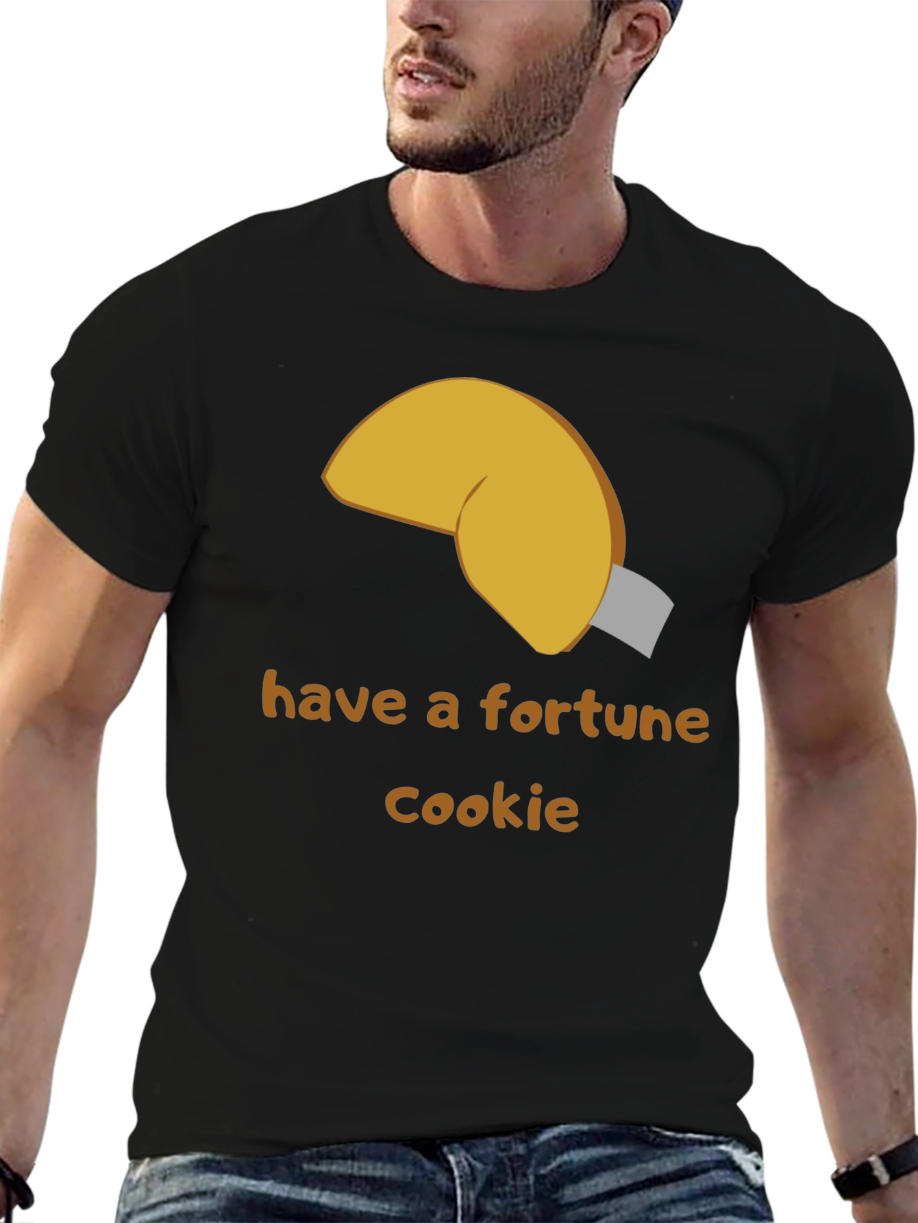 Black Fortune Cookie Graphic Tee - Unisex Casual Shirt view 6