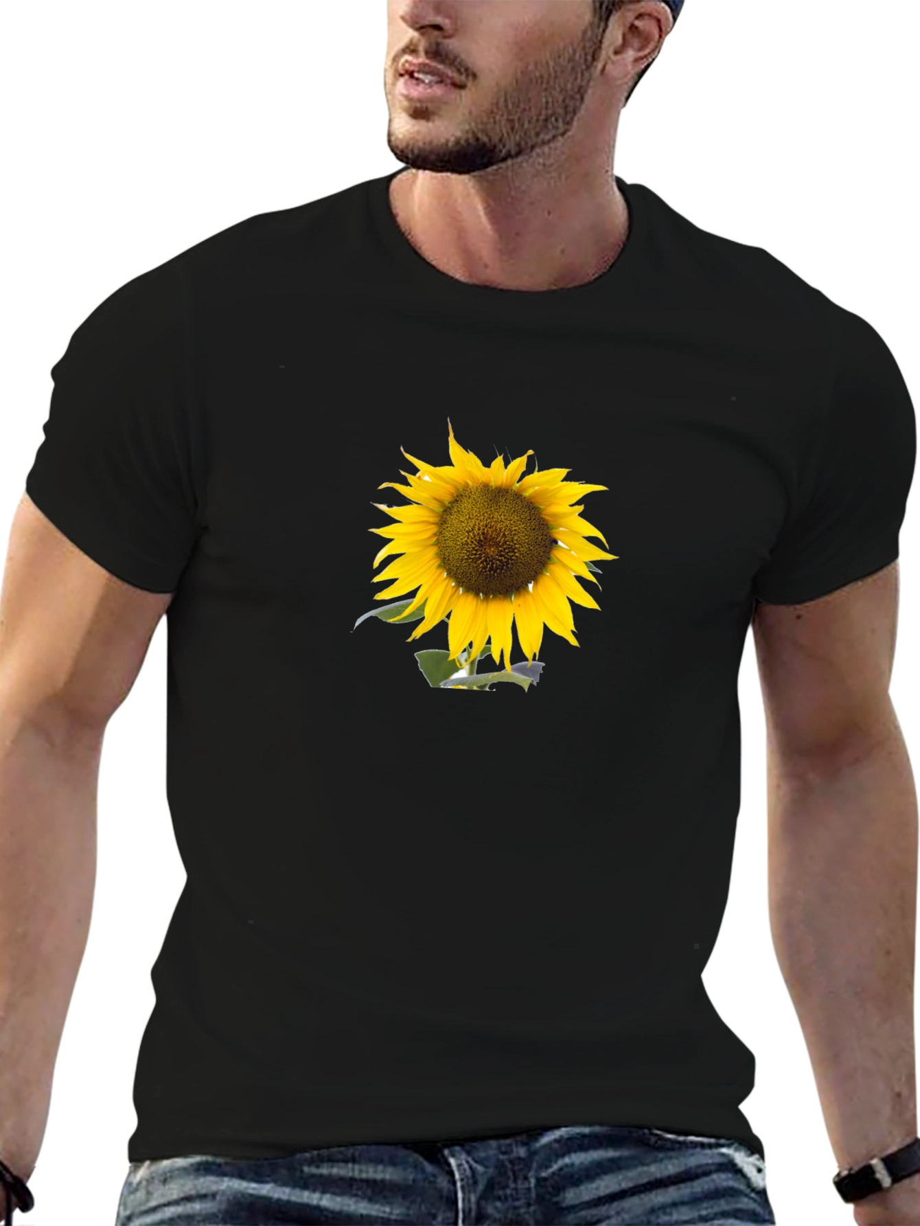 Black Sunflower Graphic Black T-Shirt view 6