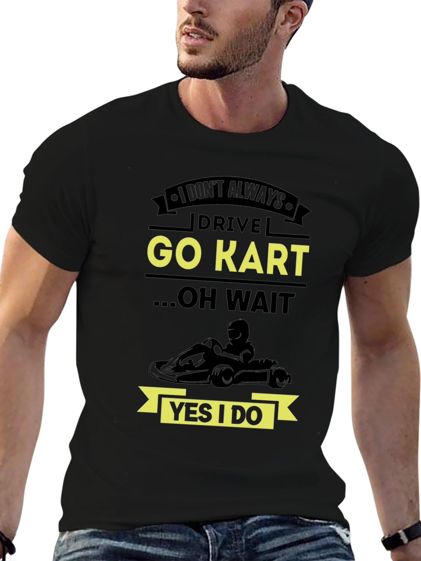 Black Go Kart T-Shirt - Drive Go Kart Graphic Tee view 6