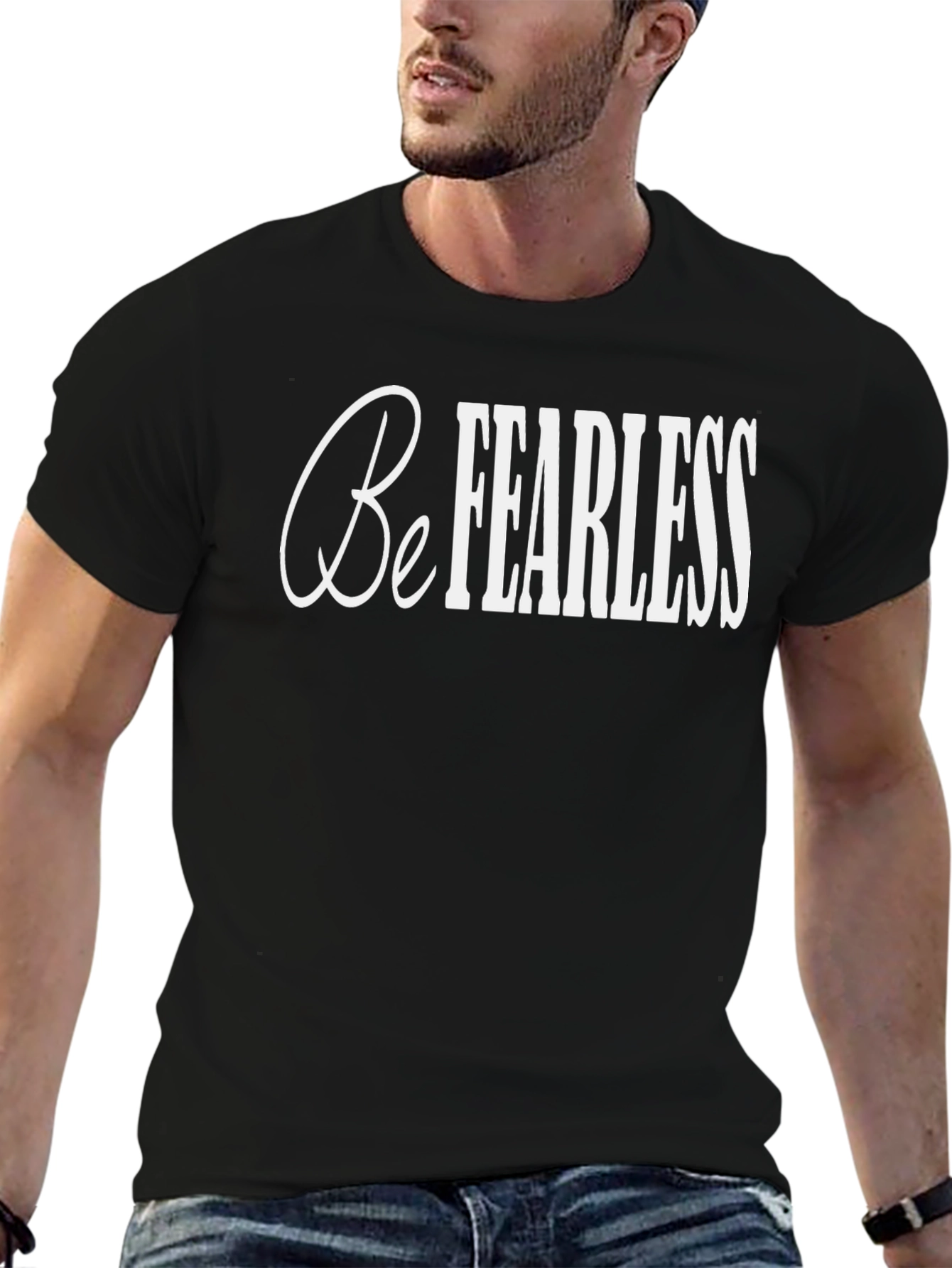 Black Be Fearless Graphic Tee - Mens Short Sleeve view 6