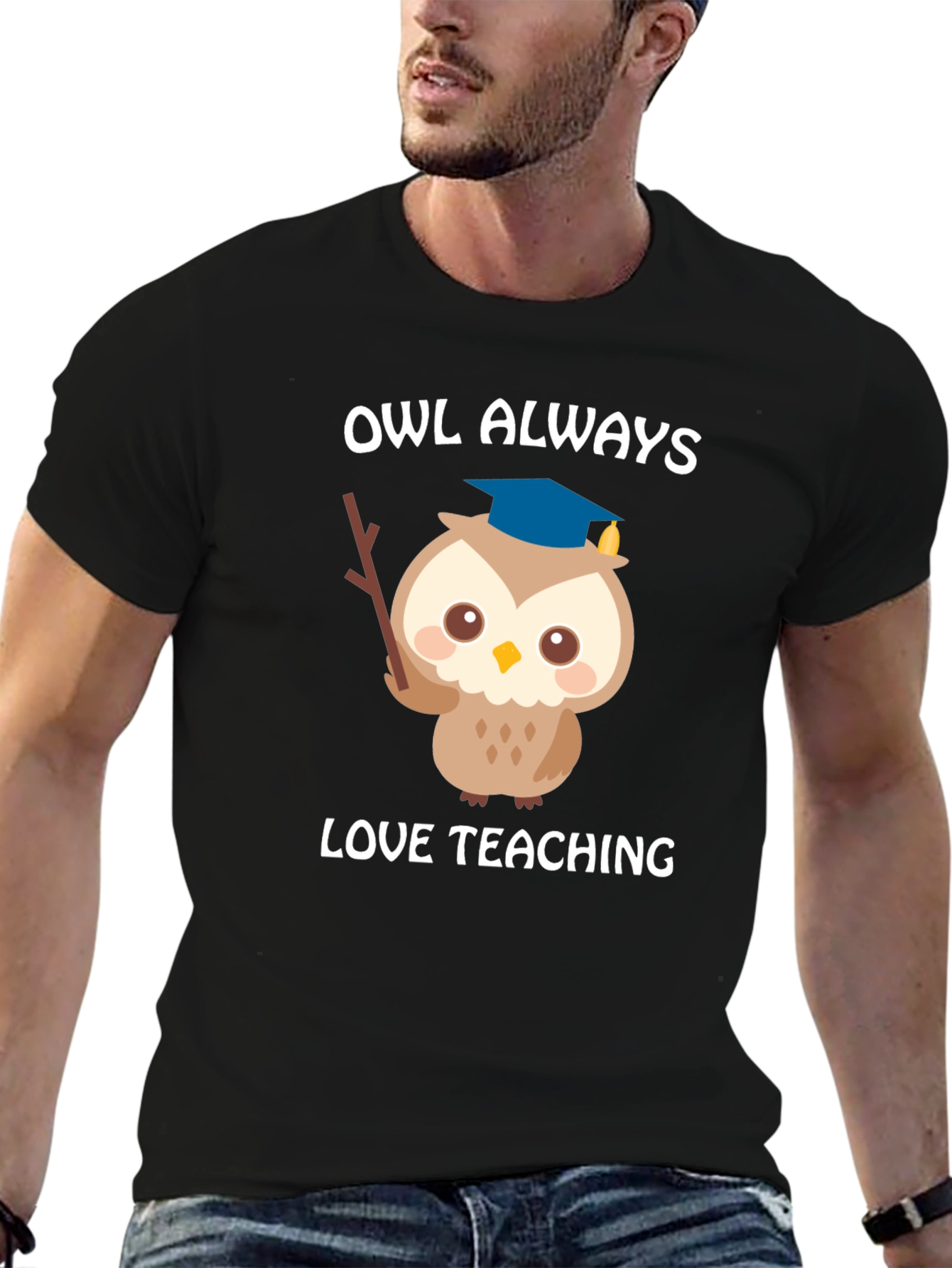 Black Owl Always Love Teaching T-Shirt view 6