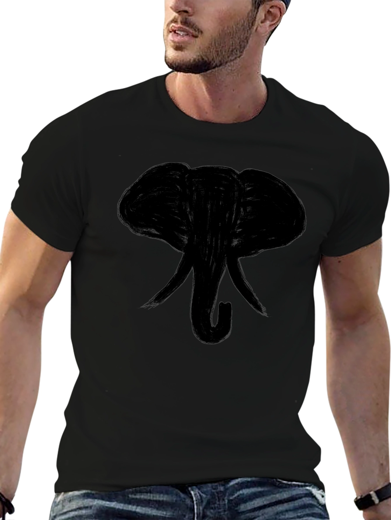 Black Black Elephant Graphic Tee - Casual Style view 6
