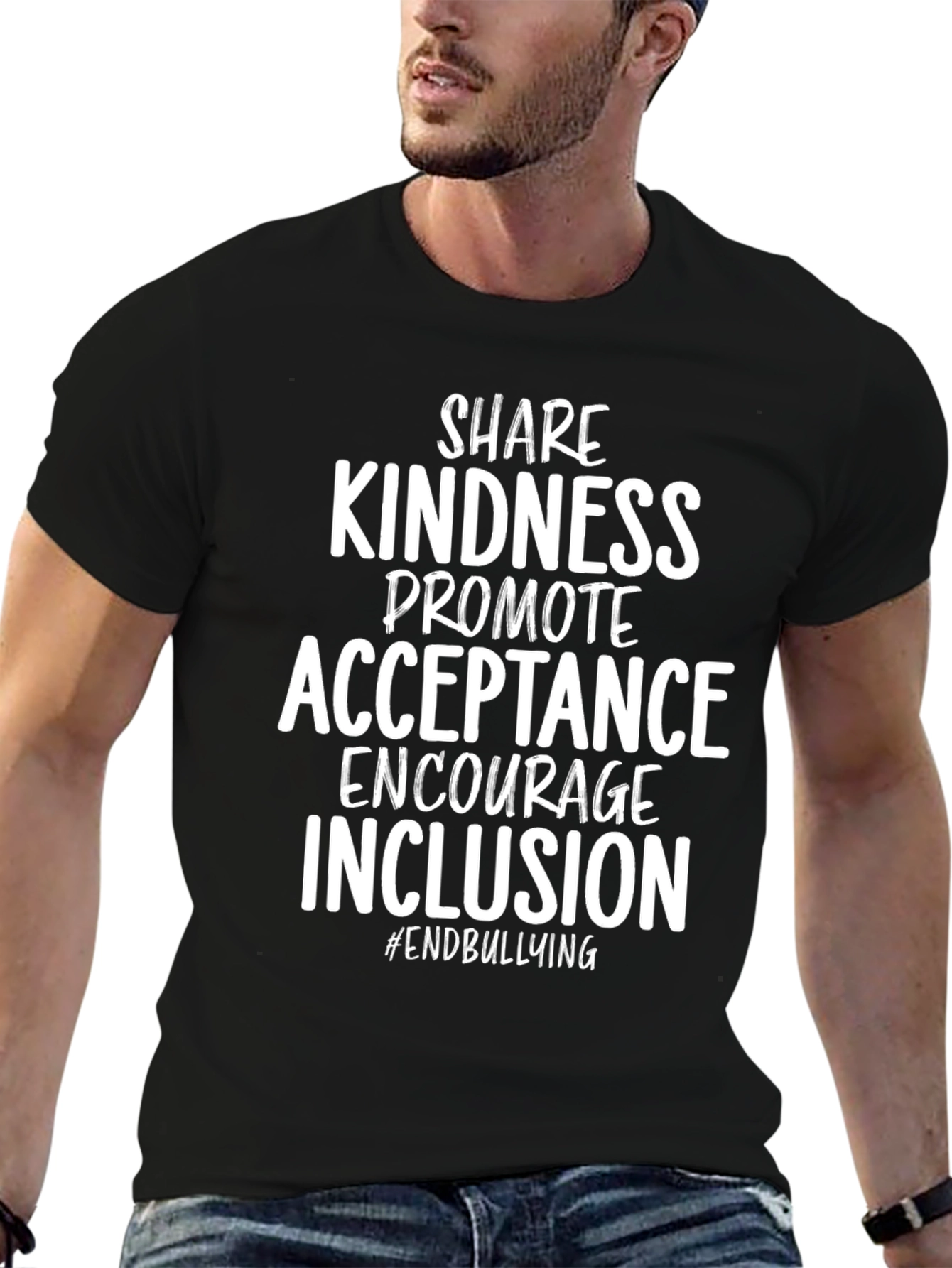 Black Kindness Inclusion T-Shirt - End Bullying view 6