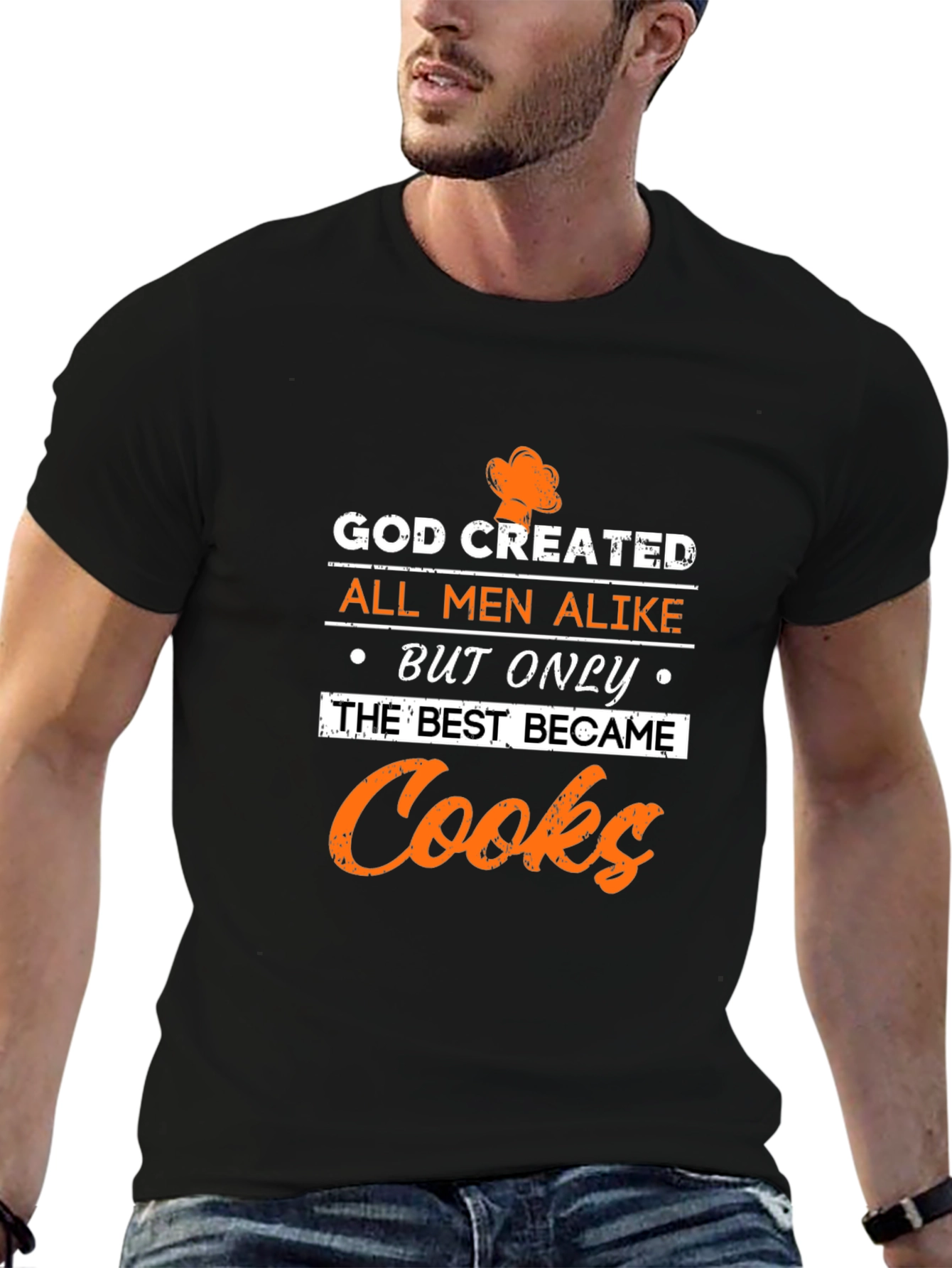Black God Created Cooks T-Shirt | Funny Chef Apparel view 6