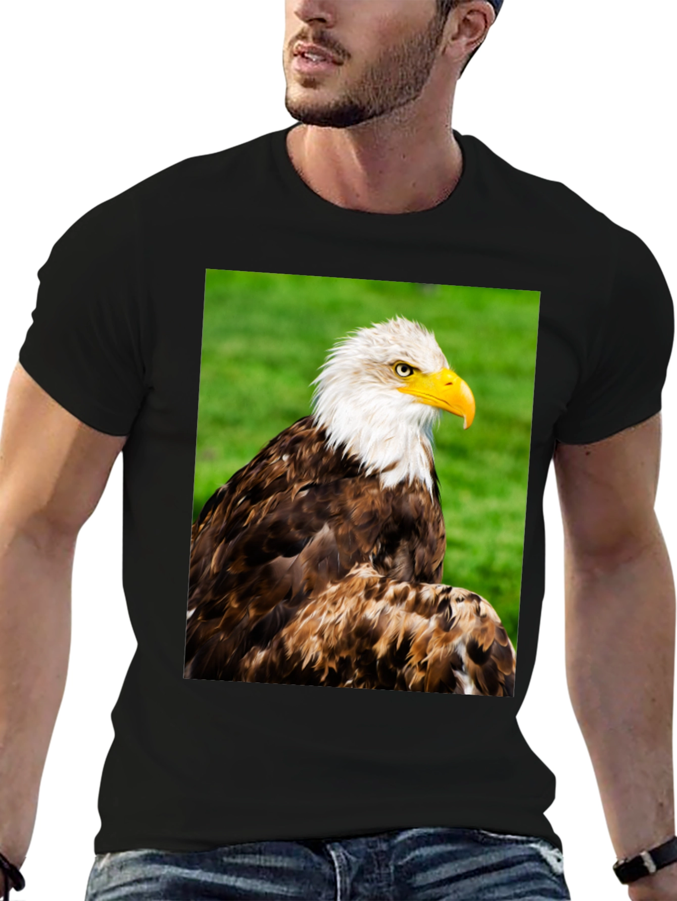 Black Bald Eagle Graphic T-Shirt view 6