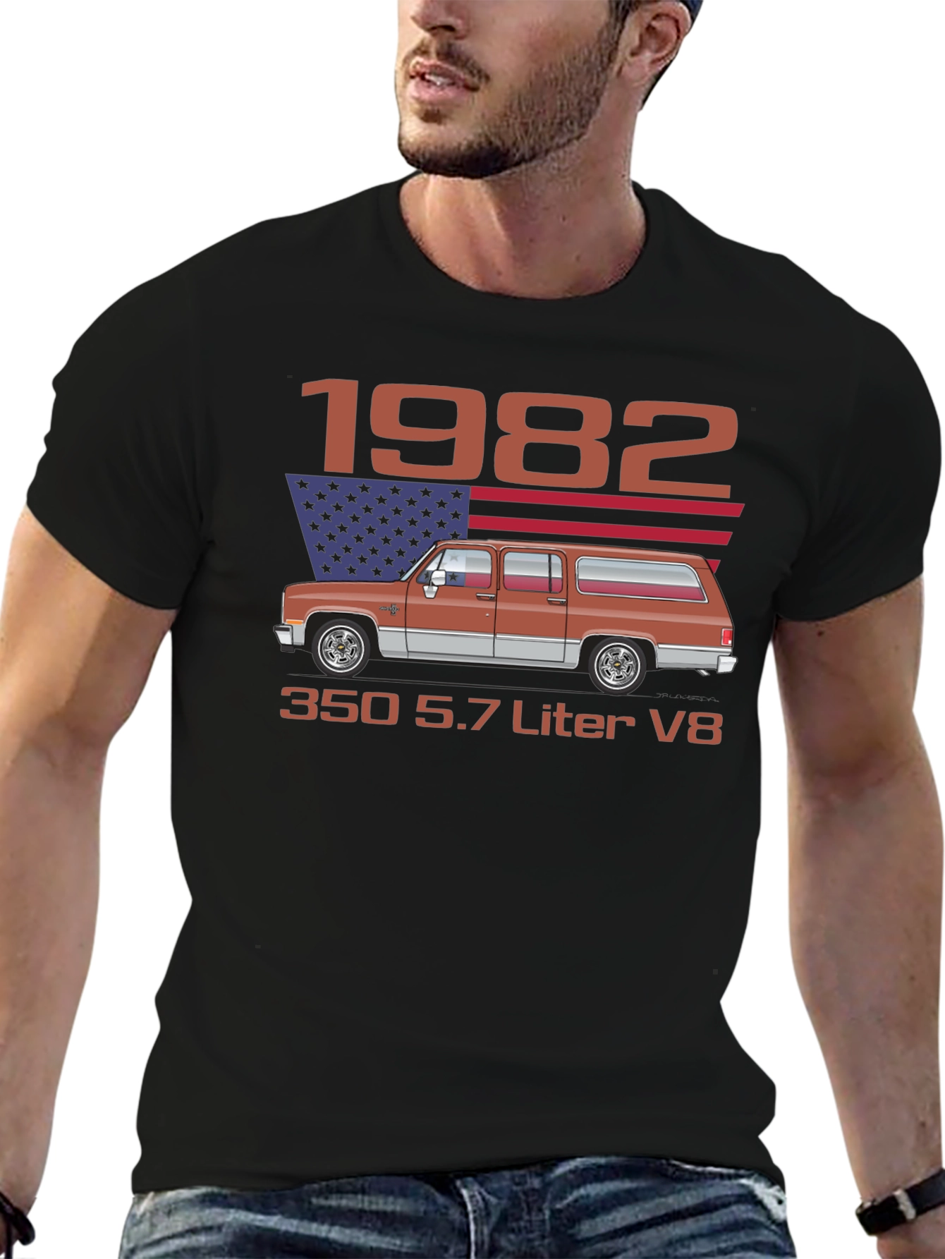 Black 1982 Truck T-Shirt view 6