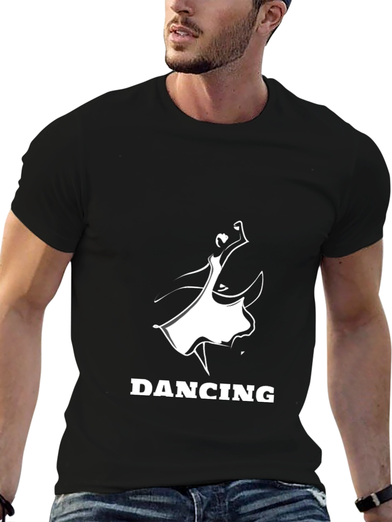Black Dancing Silhouette Graphic T-Shirt view 6