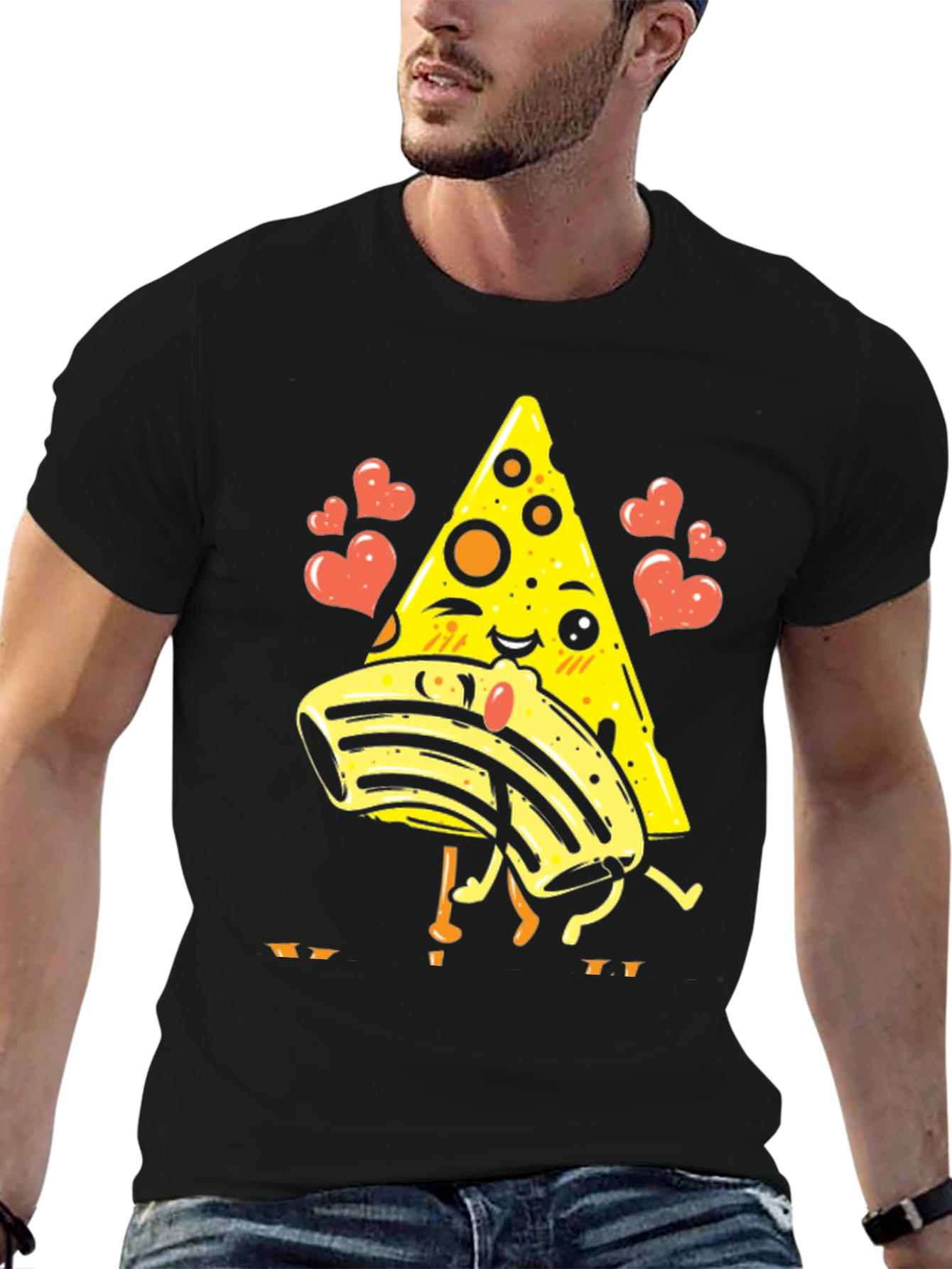 Black Pizza and Pasta Lovers T-Shirt view 6