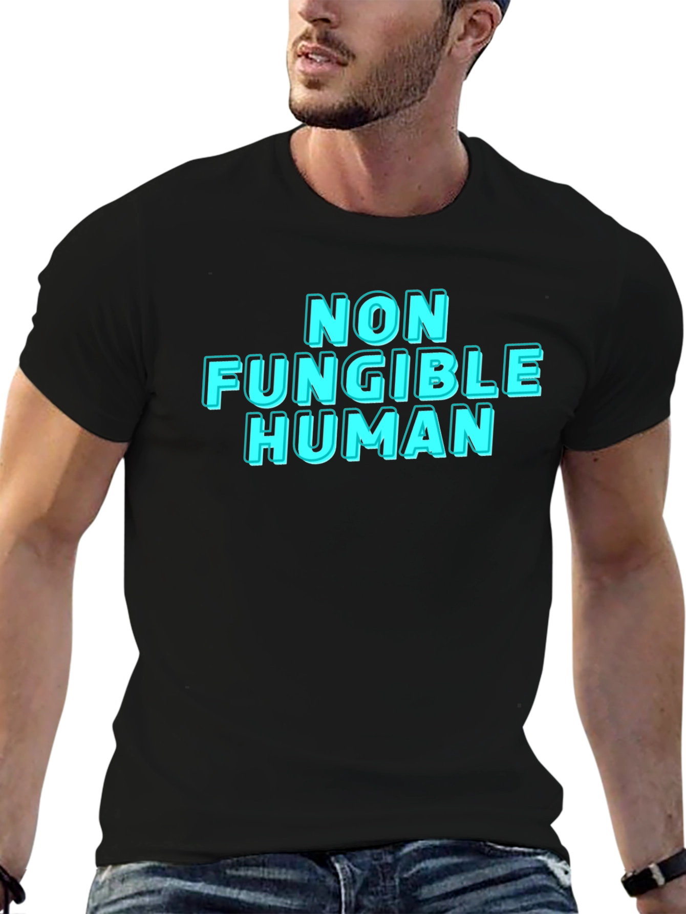 Black Non Fungible Human Graphic Tee view 6
