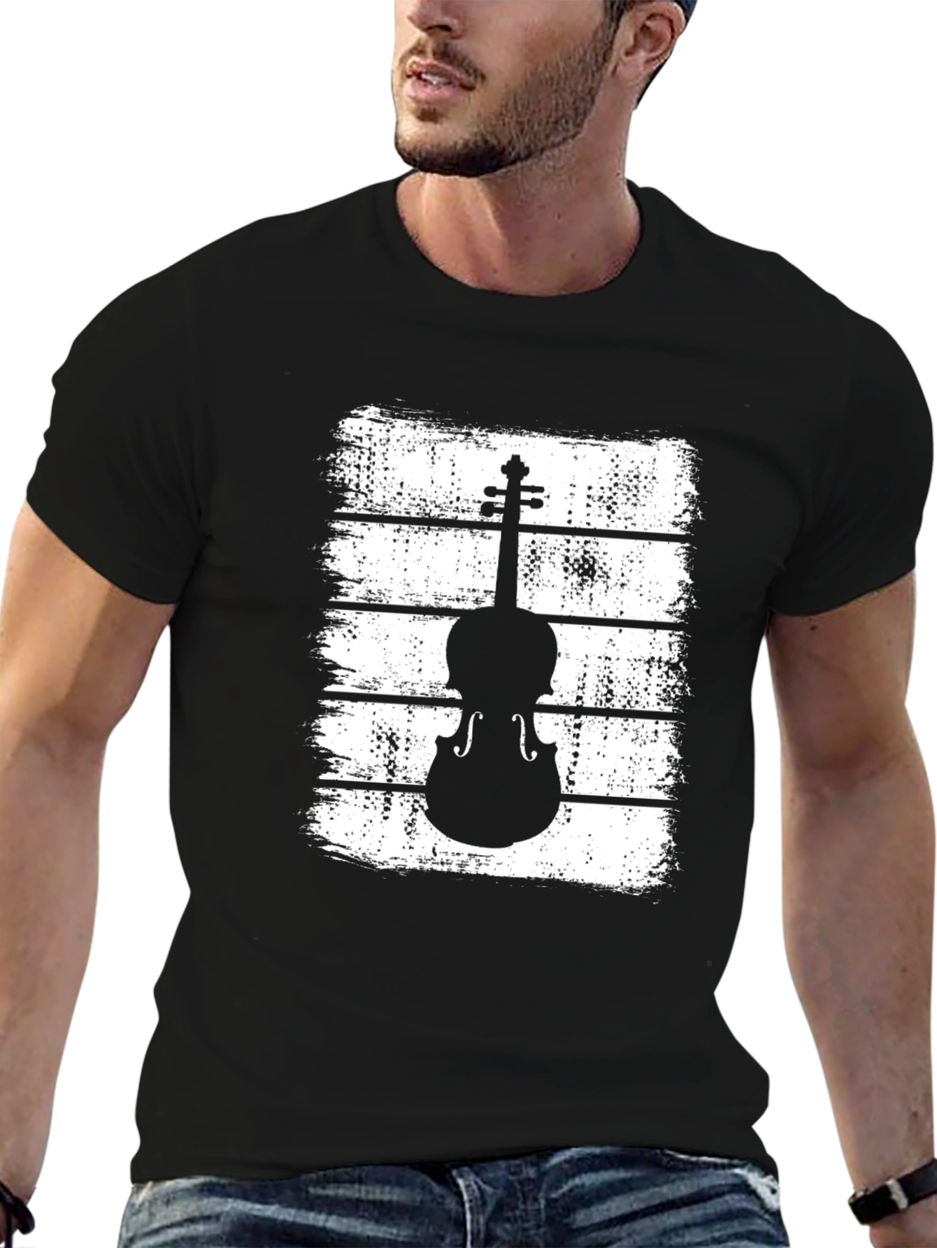 Black Violin Graphic T-Shirt - Musical Instrument Tee view 6