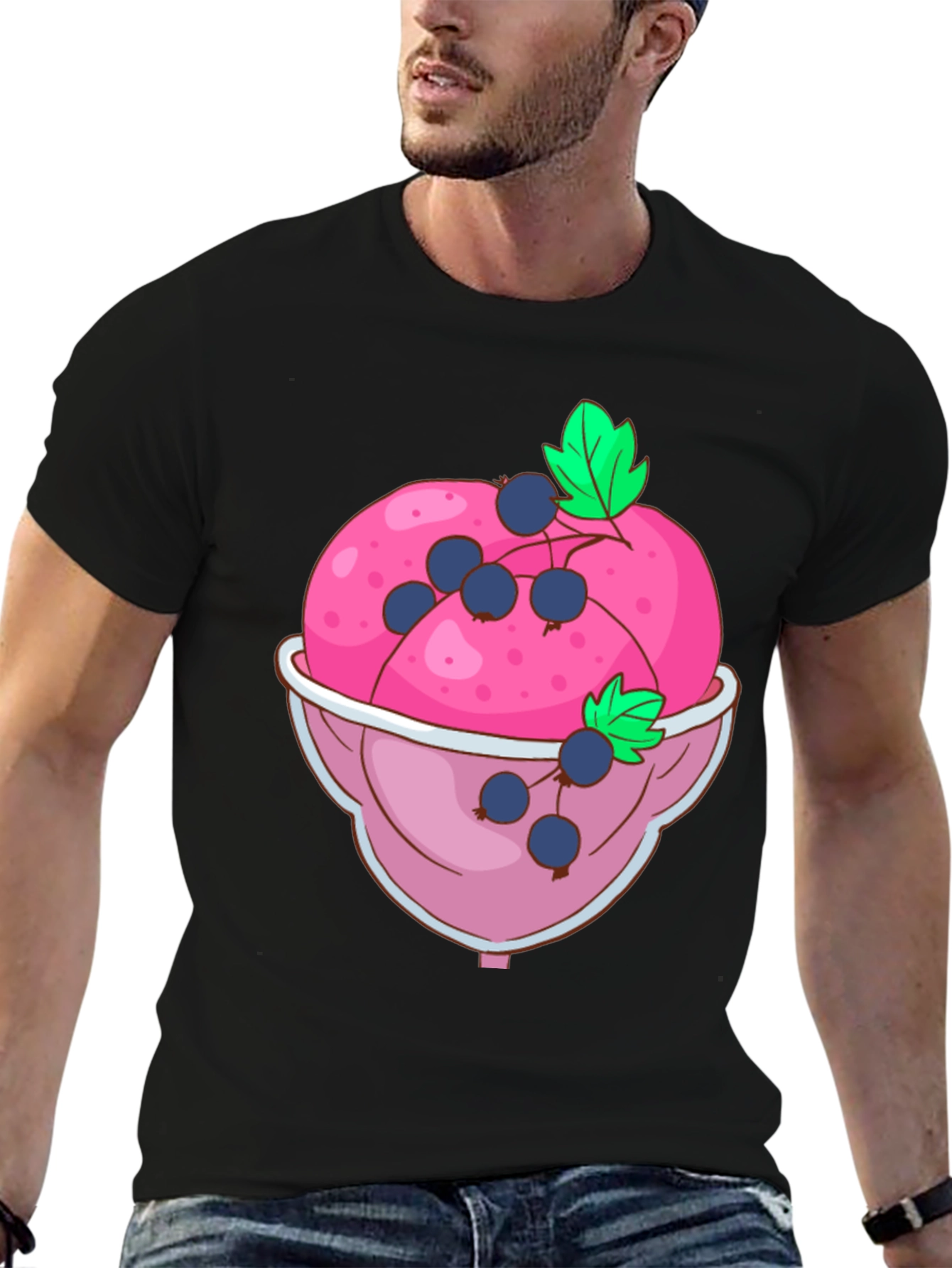 Black Ice Cream Bowl Graphic Tee view 6