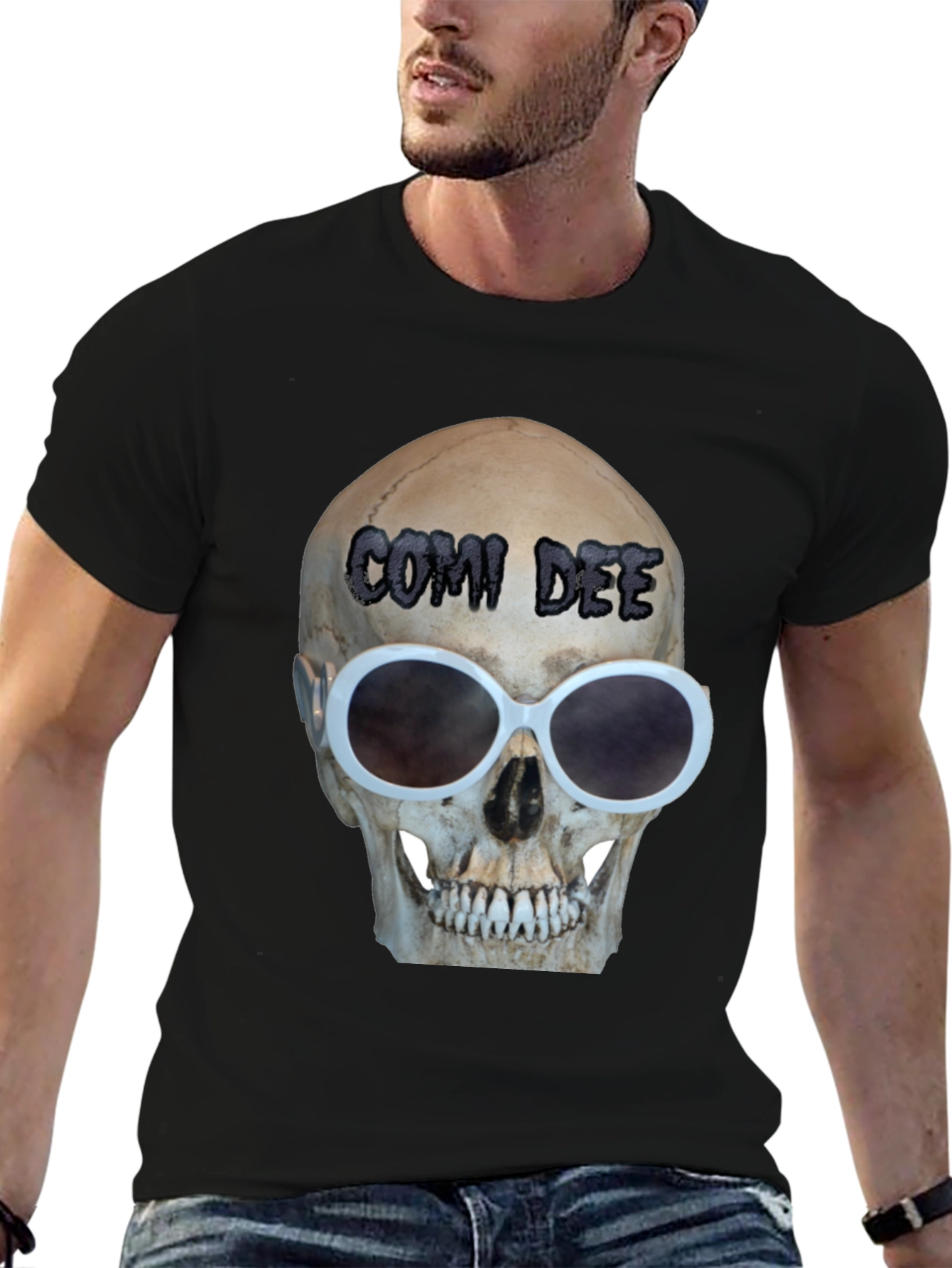 Black Skull Sunglasses T-Shirt - Comi Dee view 6