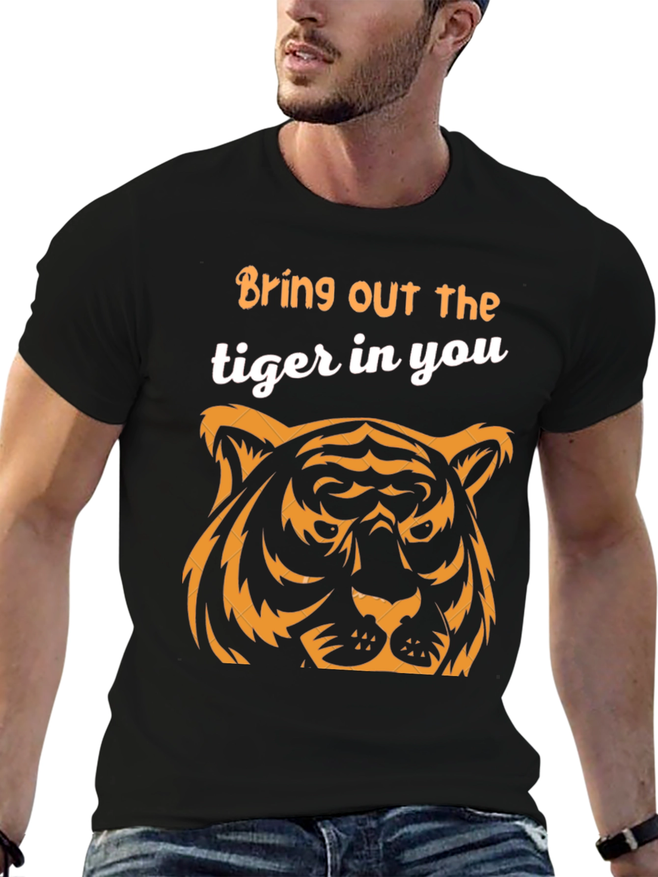 Black Unleash Your Inner Tiger Graphic T-Shirt view 6