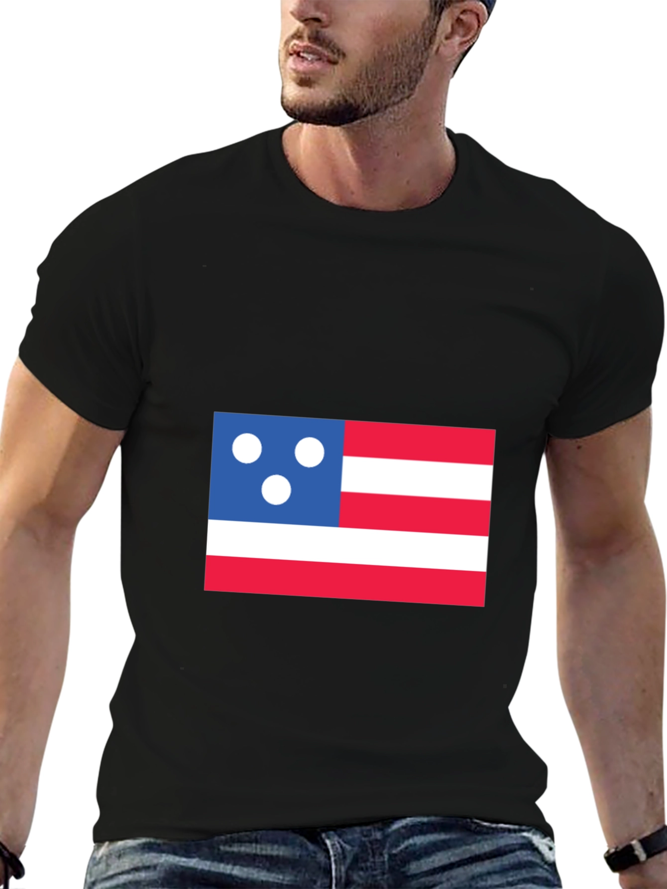 Black Patriotic Graphic T-Shirt - Novelty Design view 6