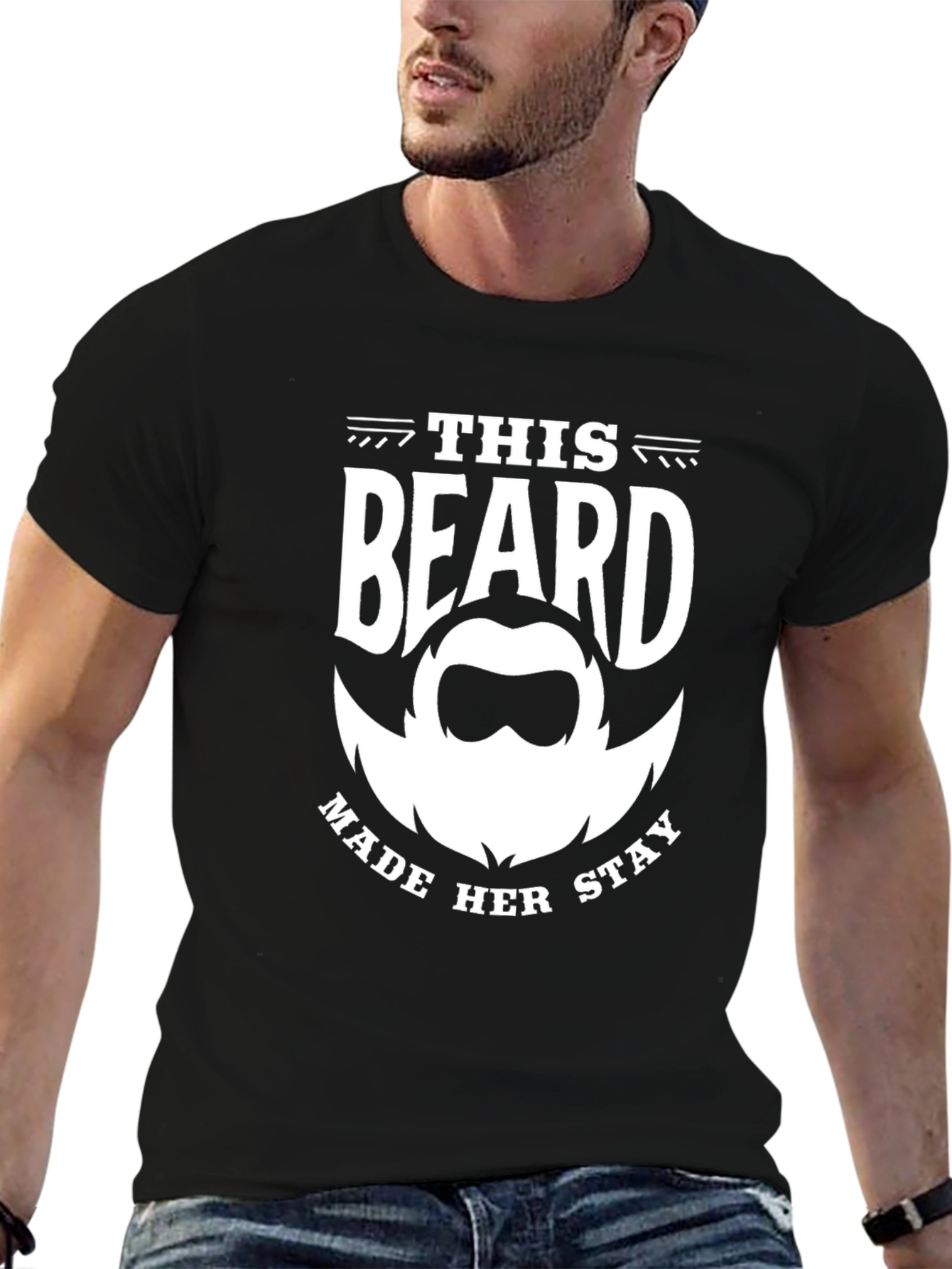 Black This Beard Made Her Stay Graphic Tee view 6