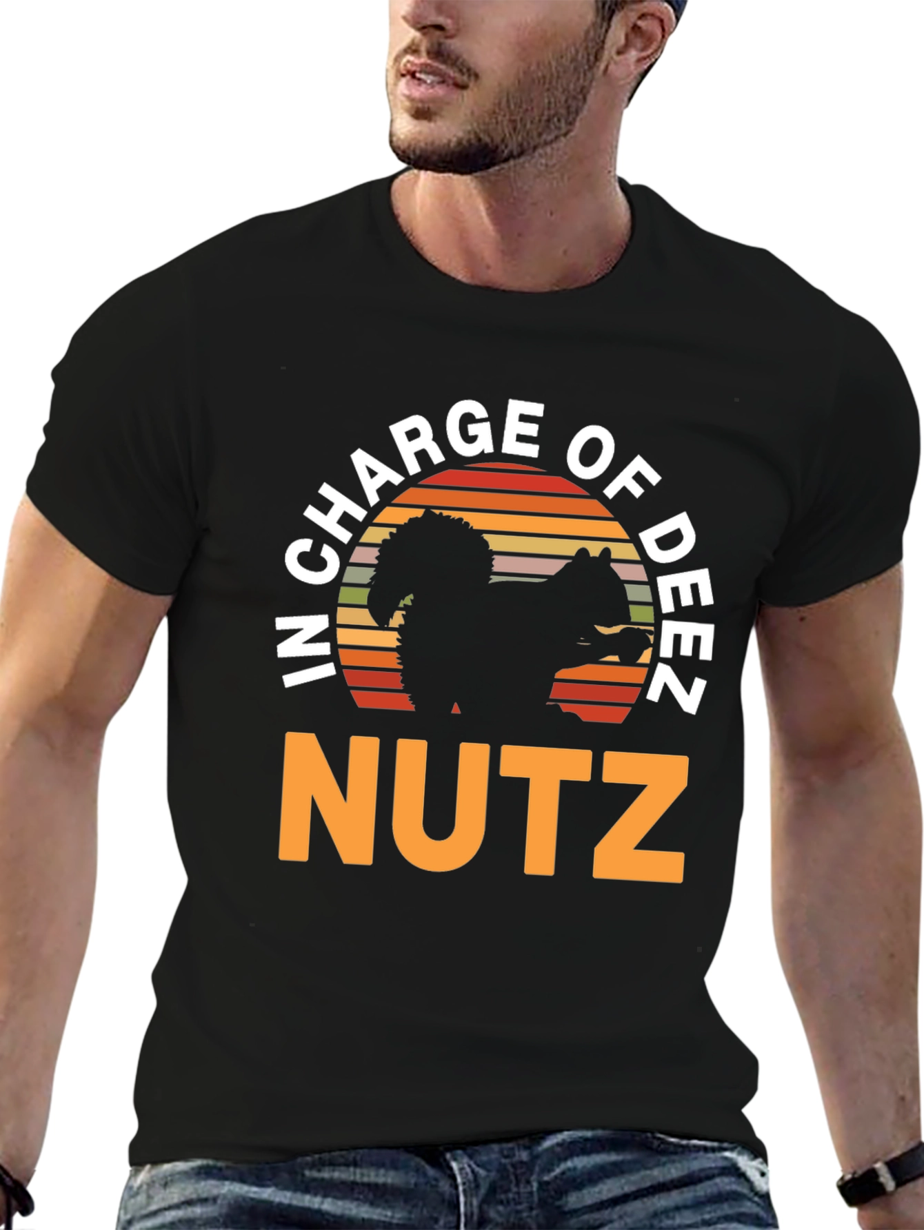 Black In Charge of Deez Nutz T-Shirt view 6