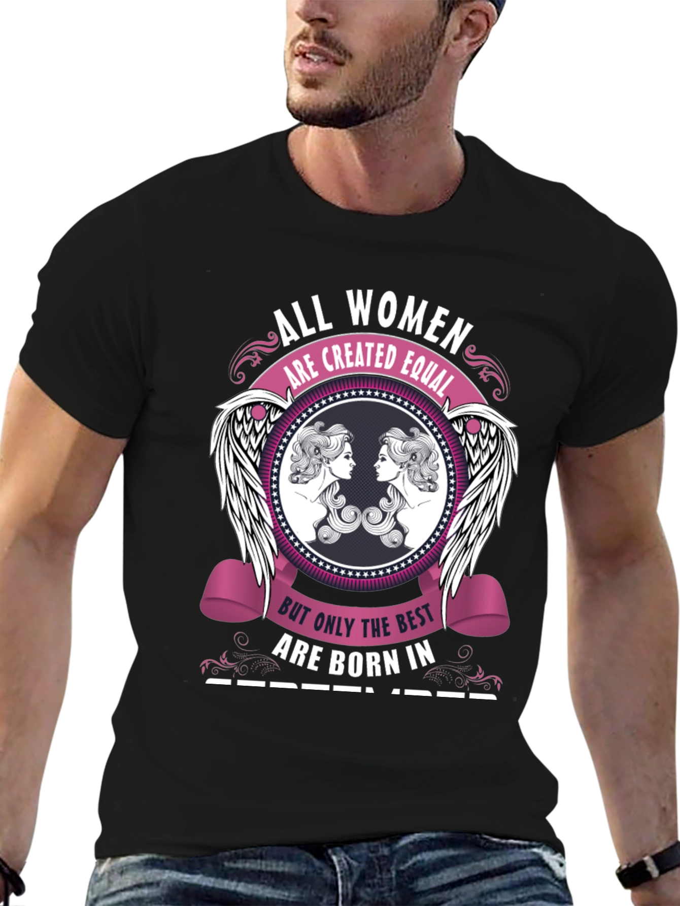Black All Women September Birthday Graphic T-Shirt view 6