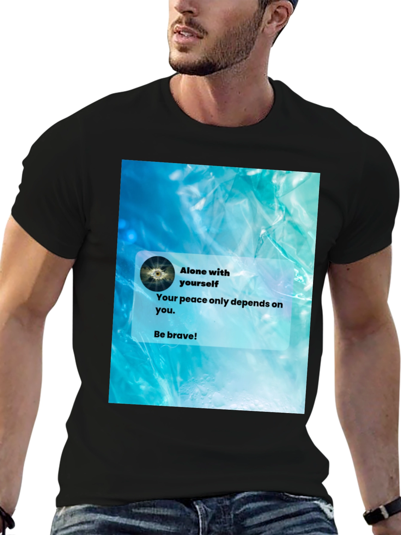 Black Alone With Yourself Graphic T-Shirt view 6