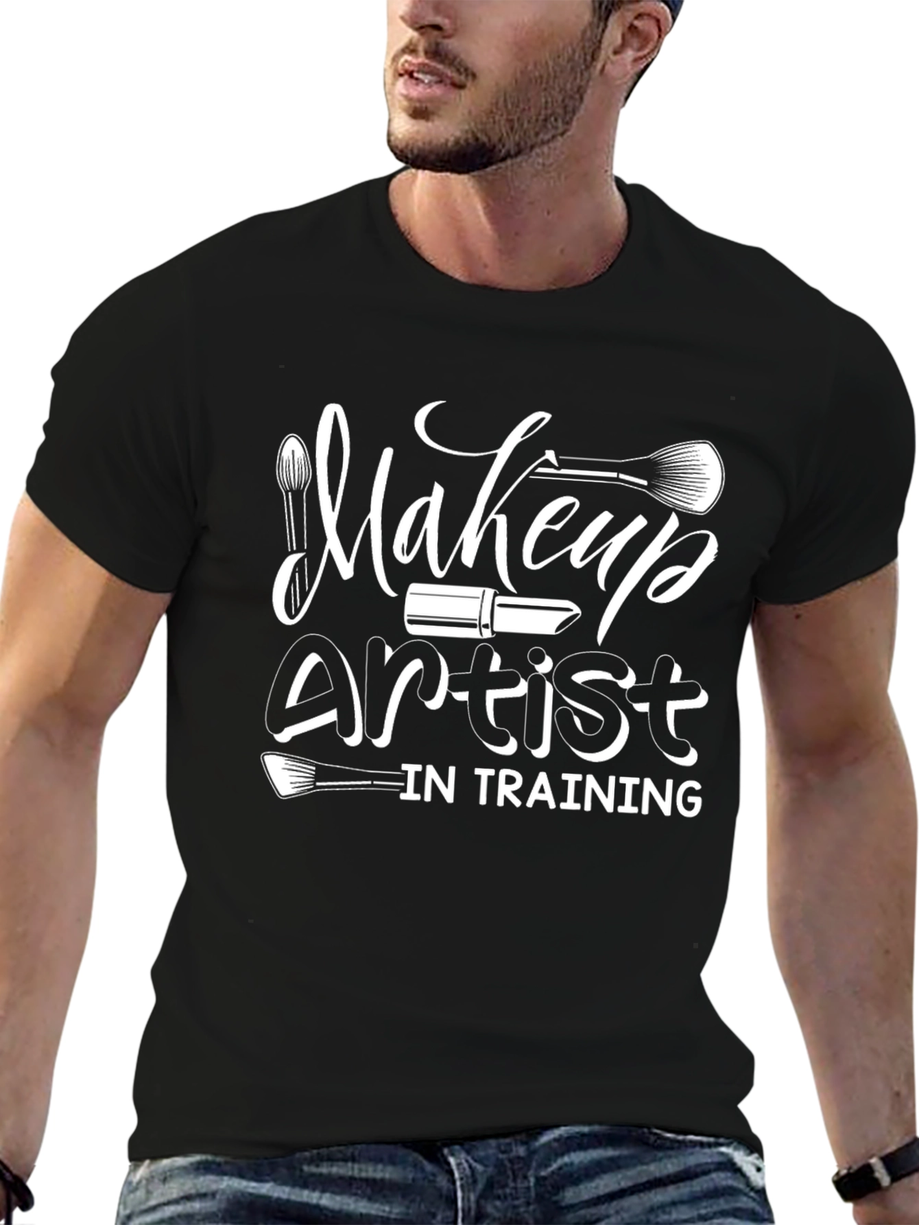 Makeup Artist in Training Black Graphic Tee - 6