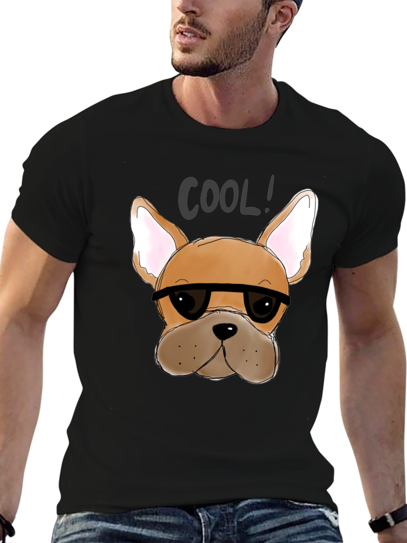 Black Cool Dog T-Shirt - Black view 6