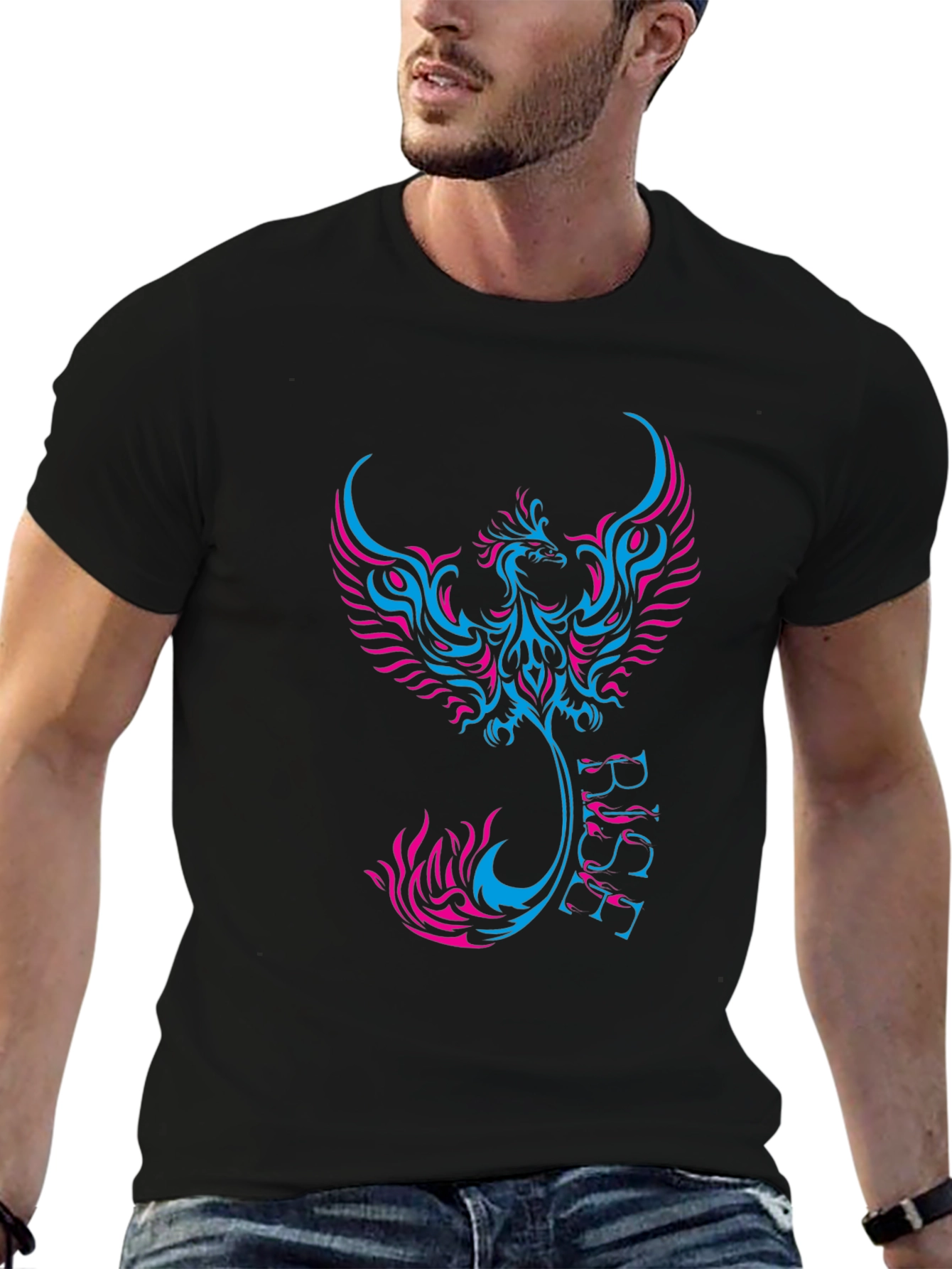 Black Phoenix Rise Graphic Black Tee view 6