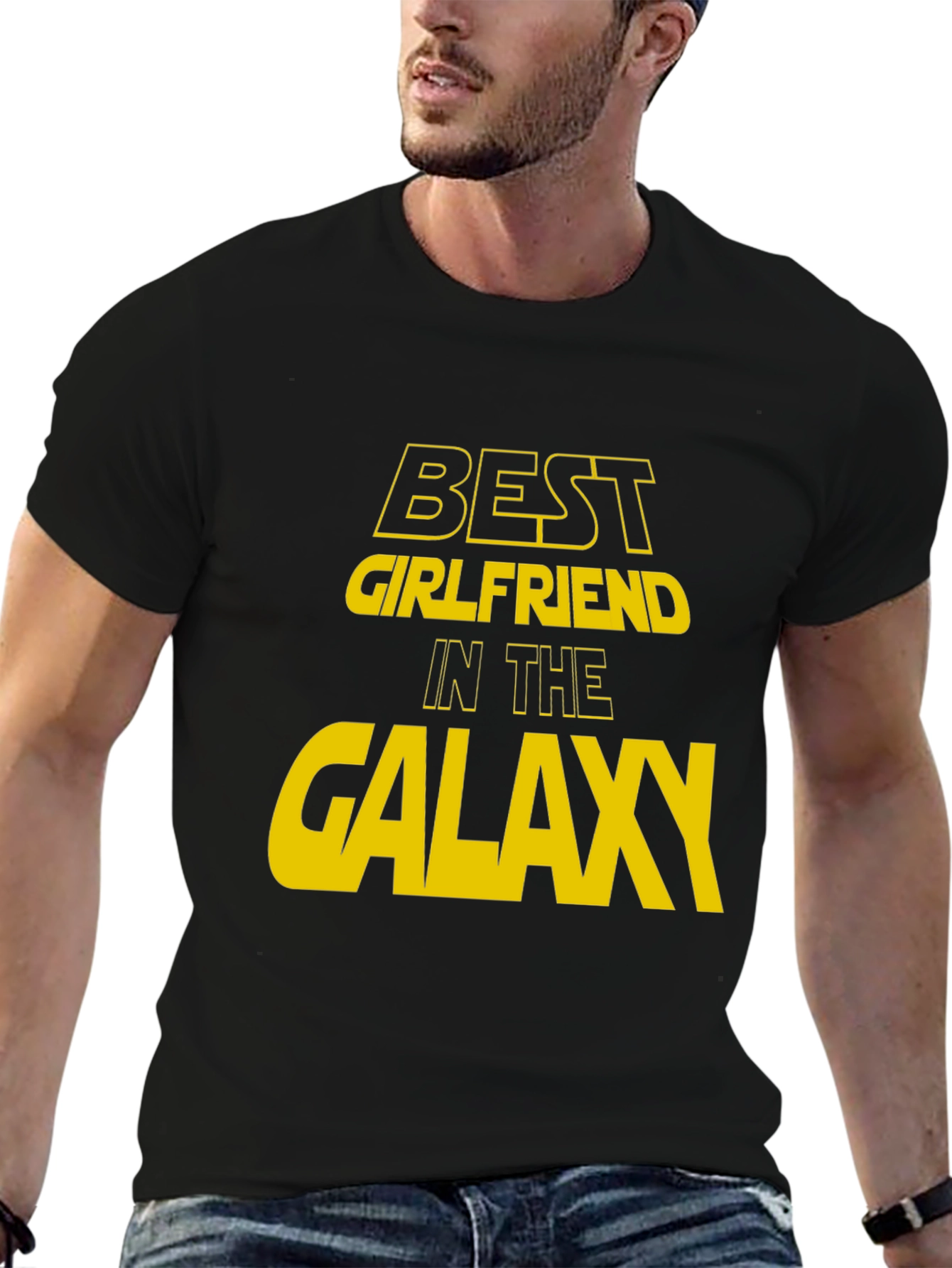 Black Best Girlfriend in the Galaxy Graphic T-Shirt view 6