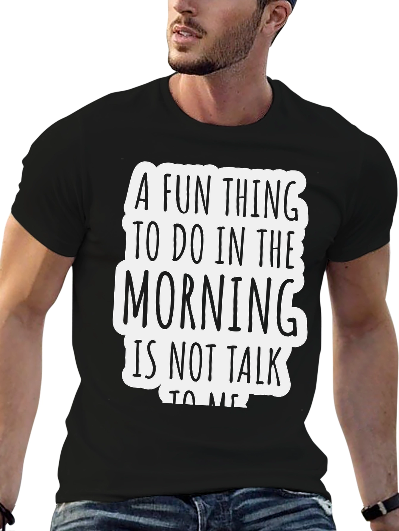 Black Funny Graphic Tee - A Fun Thing To Do In The Morning view 6