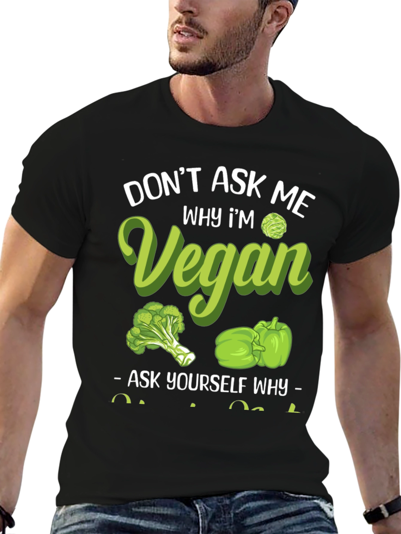 Black Vegan Graphic Tee - Don't Ask Me Why! view 6