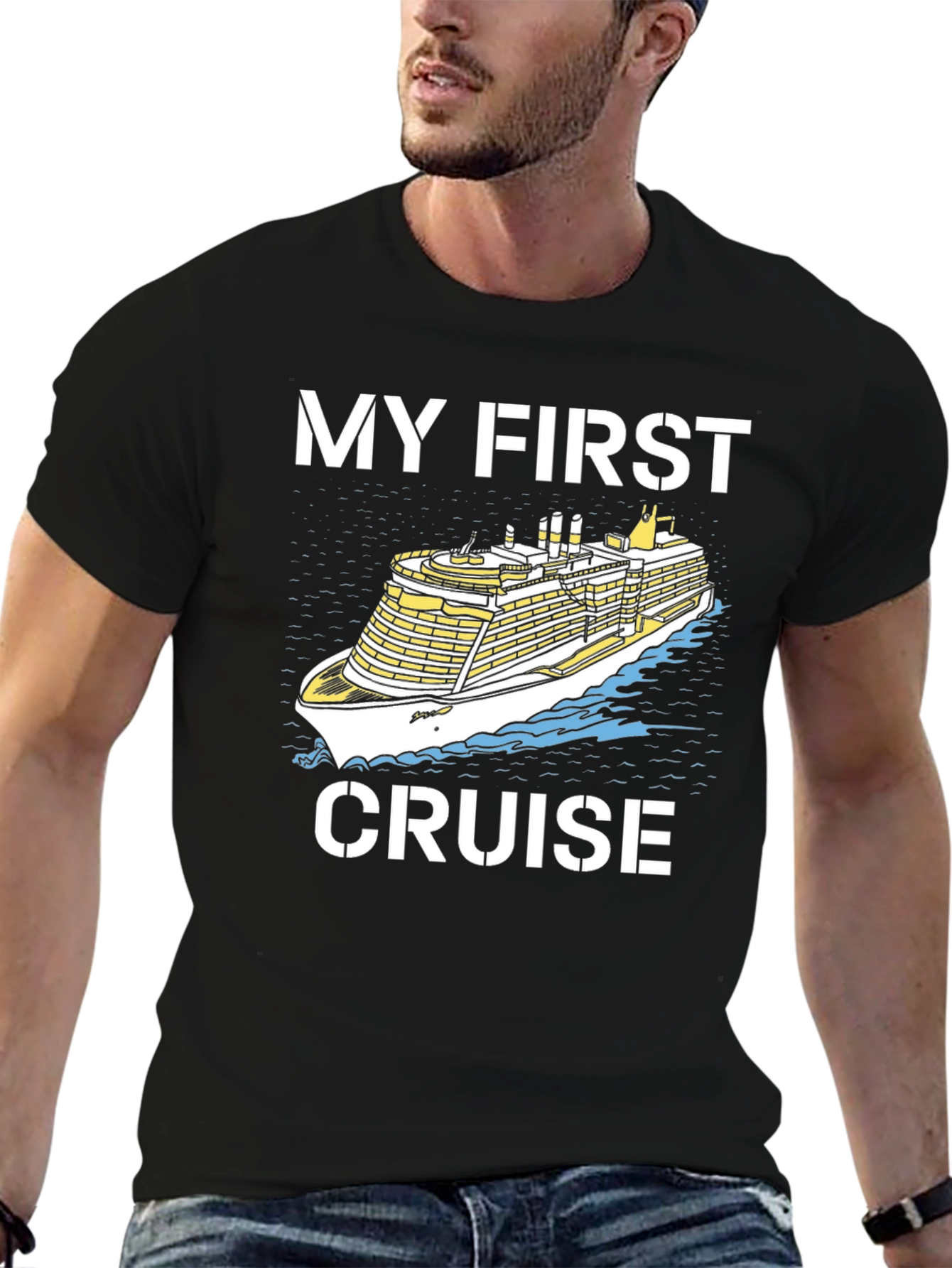 Black My First Cruise T-Shirt - Vacation Souvenir view 6