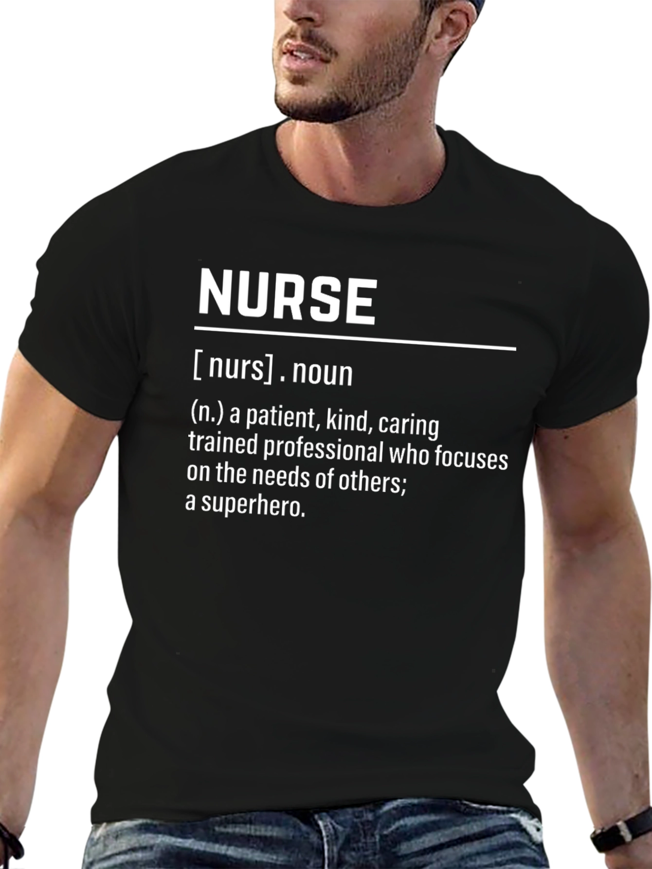 Black Nurse Definition Graphic T-Shirt view 6