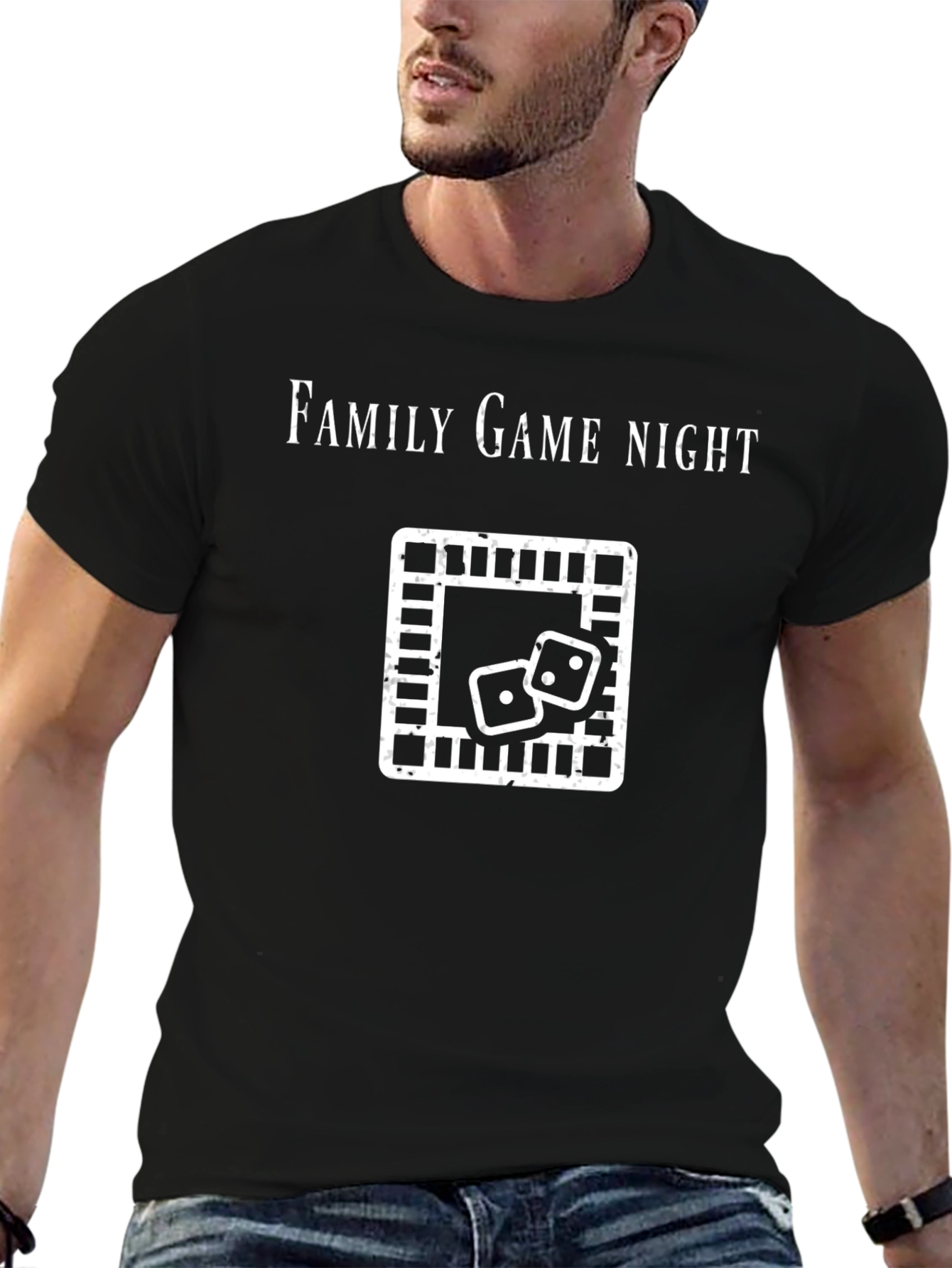 Black Family Game Night T-Shirt Board Game Dice Design view 6