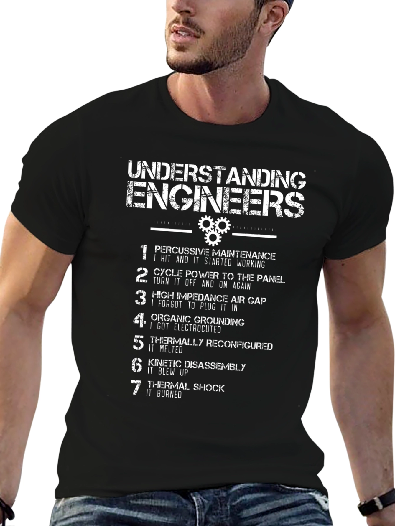 Black Engineer's Humor Graphic T-Shirt view 6
