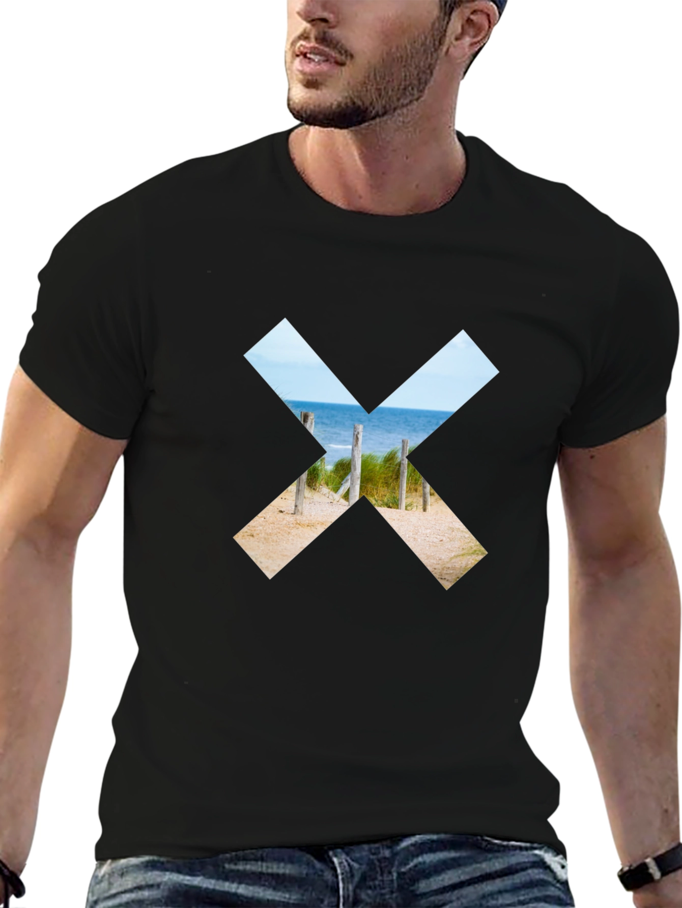 Black Beach X Graphic T-Shirt - Soft Cotton Blend view 6