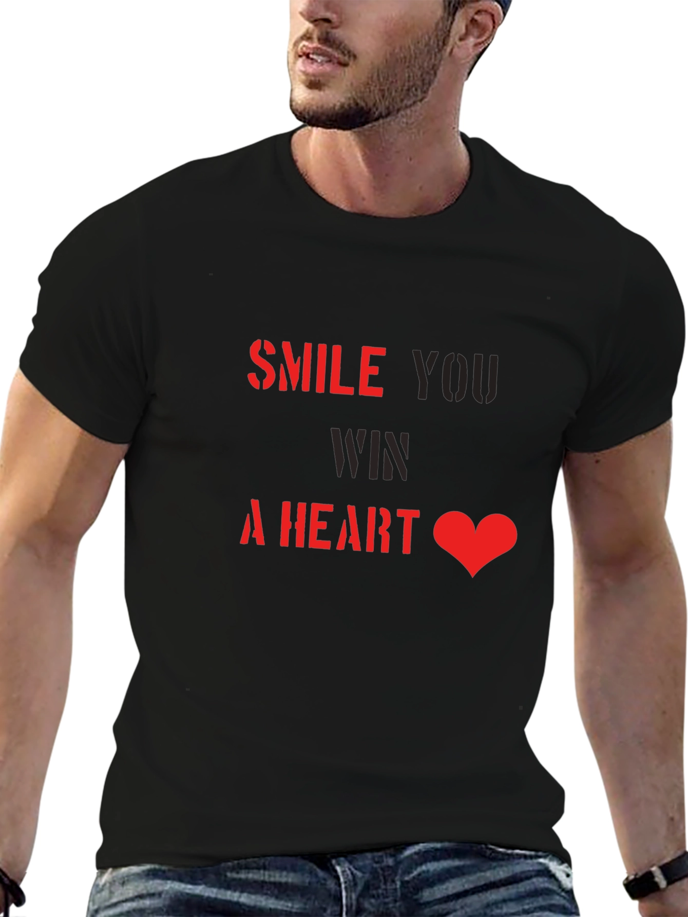 Black Smile Win a Heart T-Shirt view 6