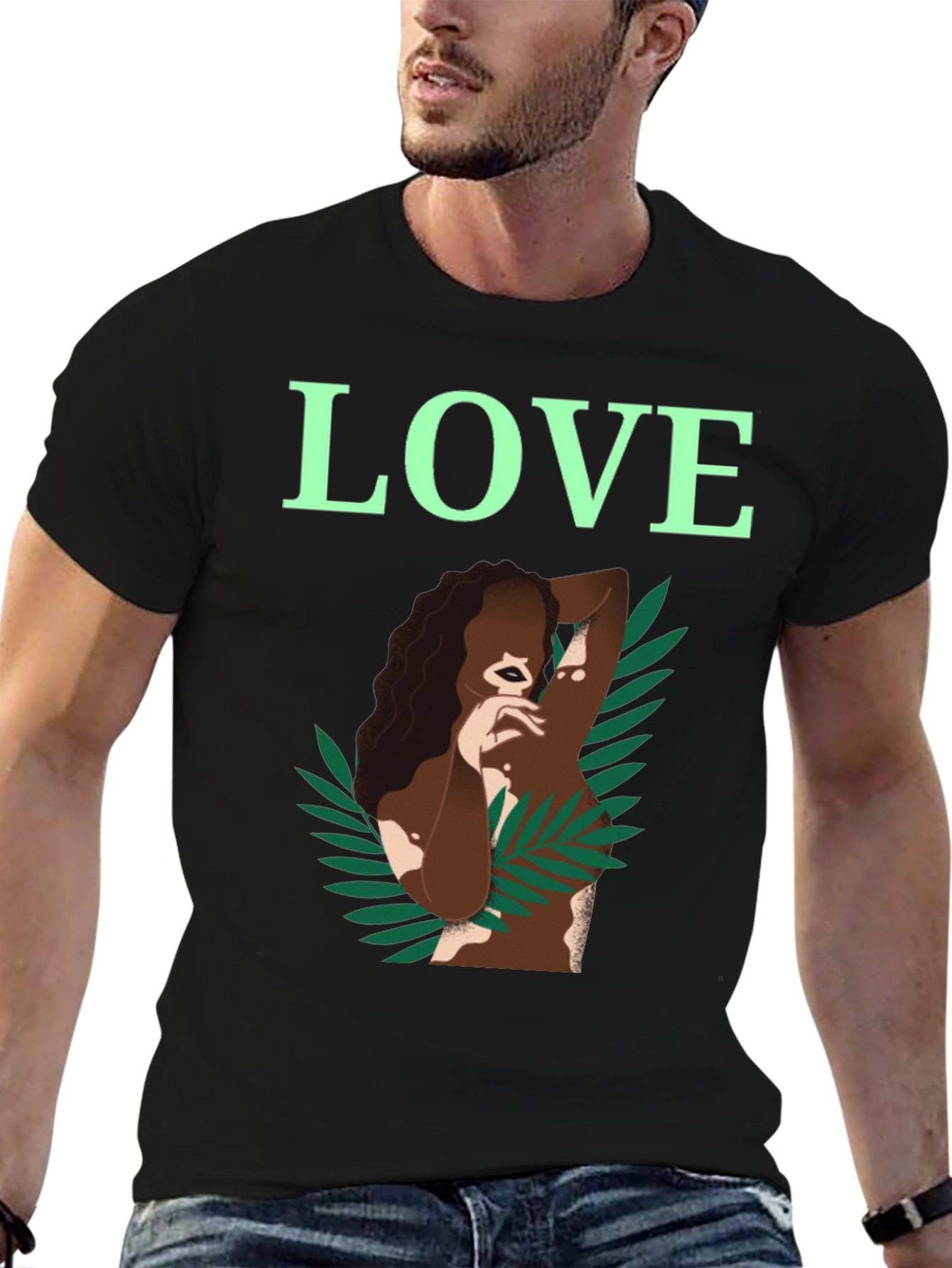 Black LOVE Graphic T-Shirt - Vitiligo Awareness view 6